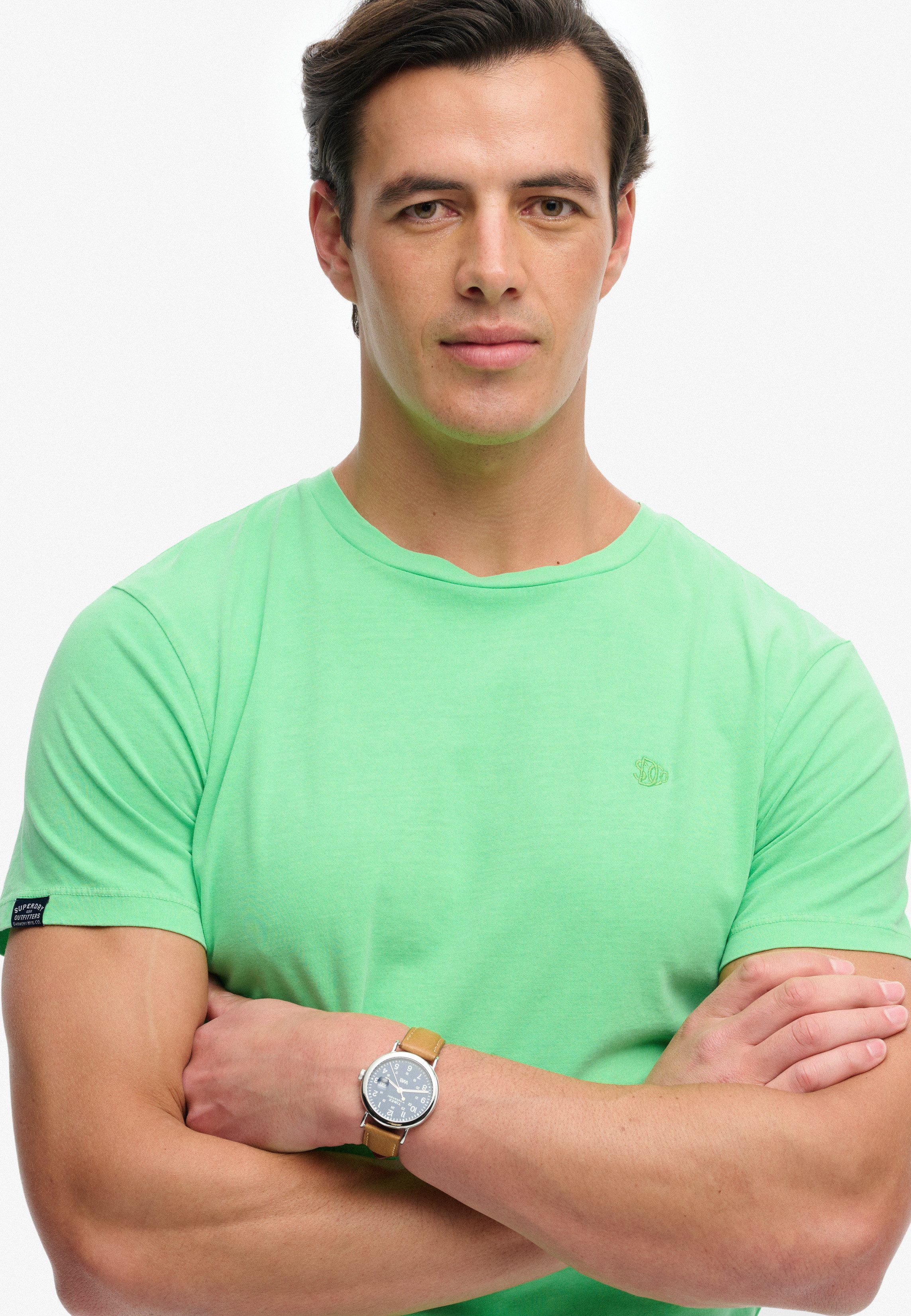 Superdry Rundhalsshirt CLASSIC ESSENTIAL NEON TEE Relaxed Fit, aus Baumwolle und Single Jersey, Kurzarm