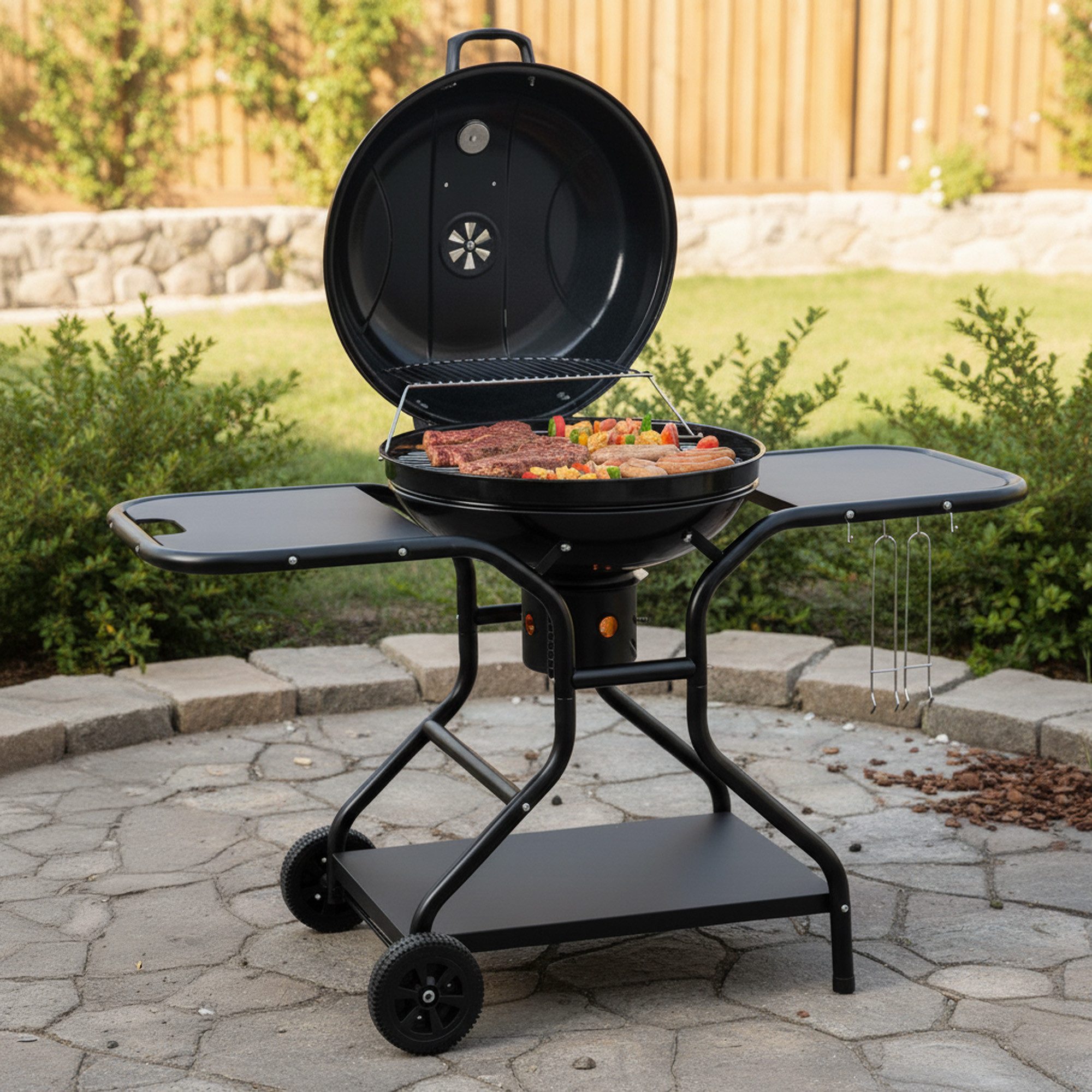 BBQ-Toro Holzkohlegrill Kugelgrill Ø 57 cm, Grillfläche Ø 54,5 cm, BBQ Kugelgrill Holzkohle, Kugelgrill, Kugelgrill