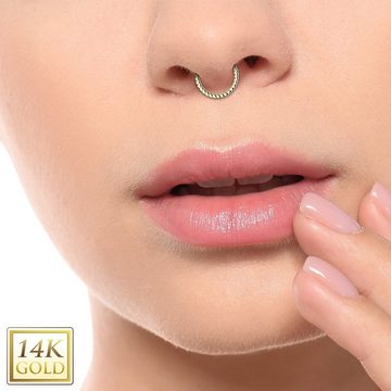 Taffstyle Nasenpiercing Piercing Septum Geflochten 585 Gold 14 Karat, Clicker Scharnier Ring Tragus Helix Nase Nasenring Nasenpiercing Ohr