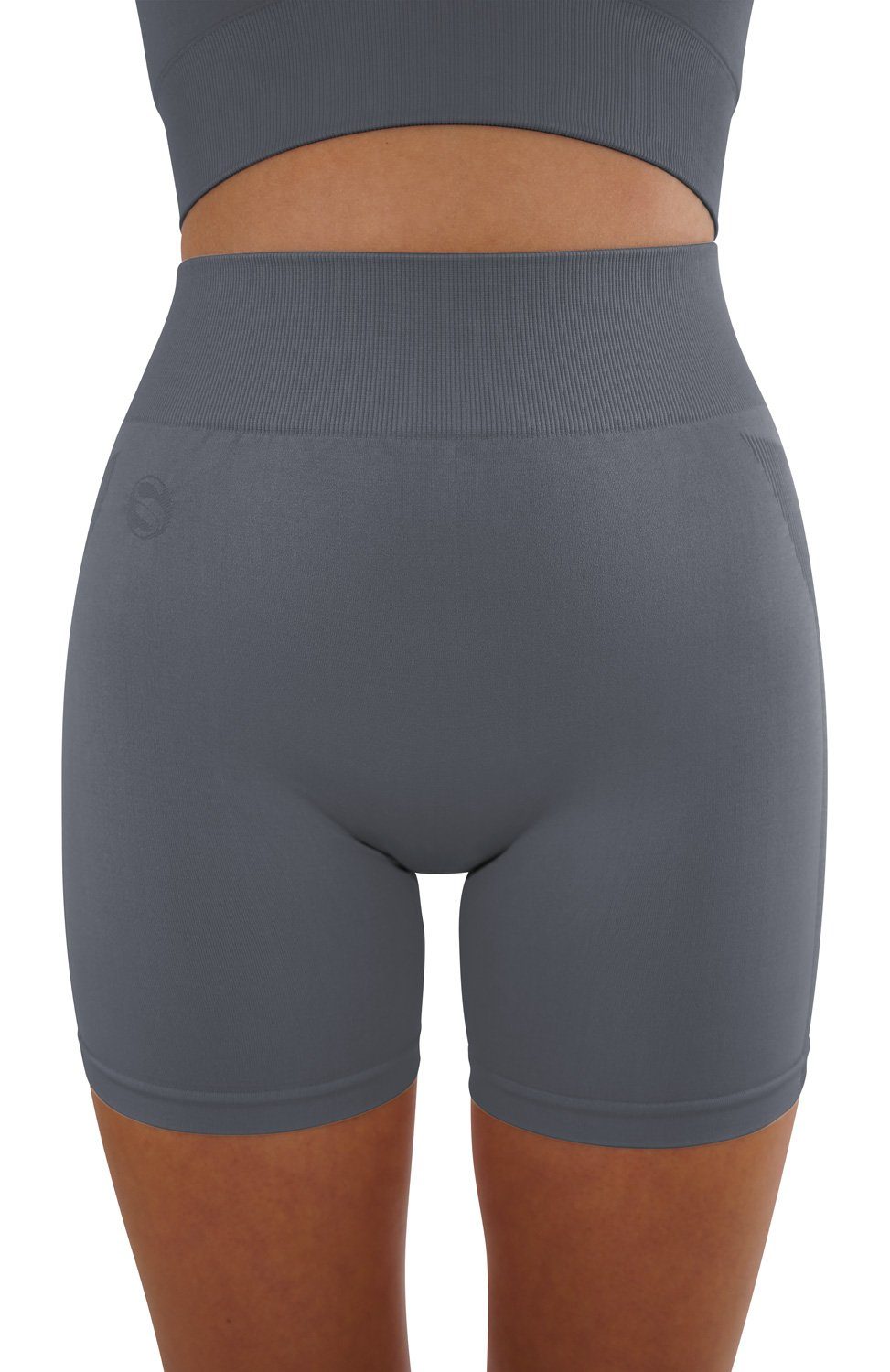 Seamless Soul® kurze OPAQUE Stark in Trainingsshorts Leggings Grau Unifarben