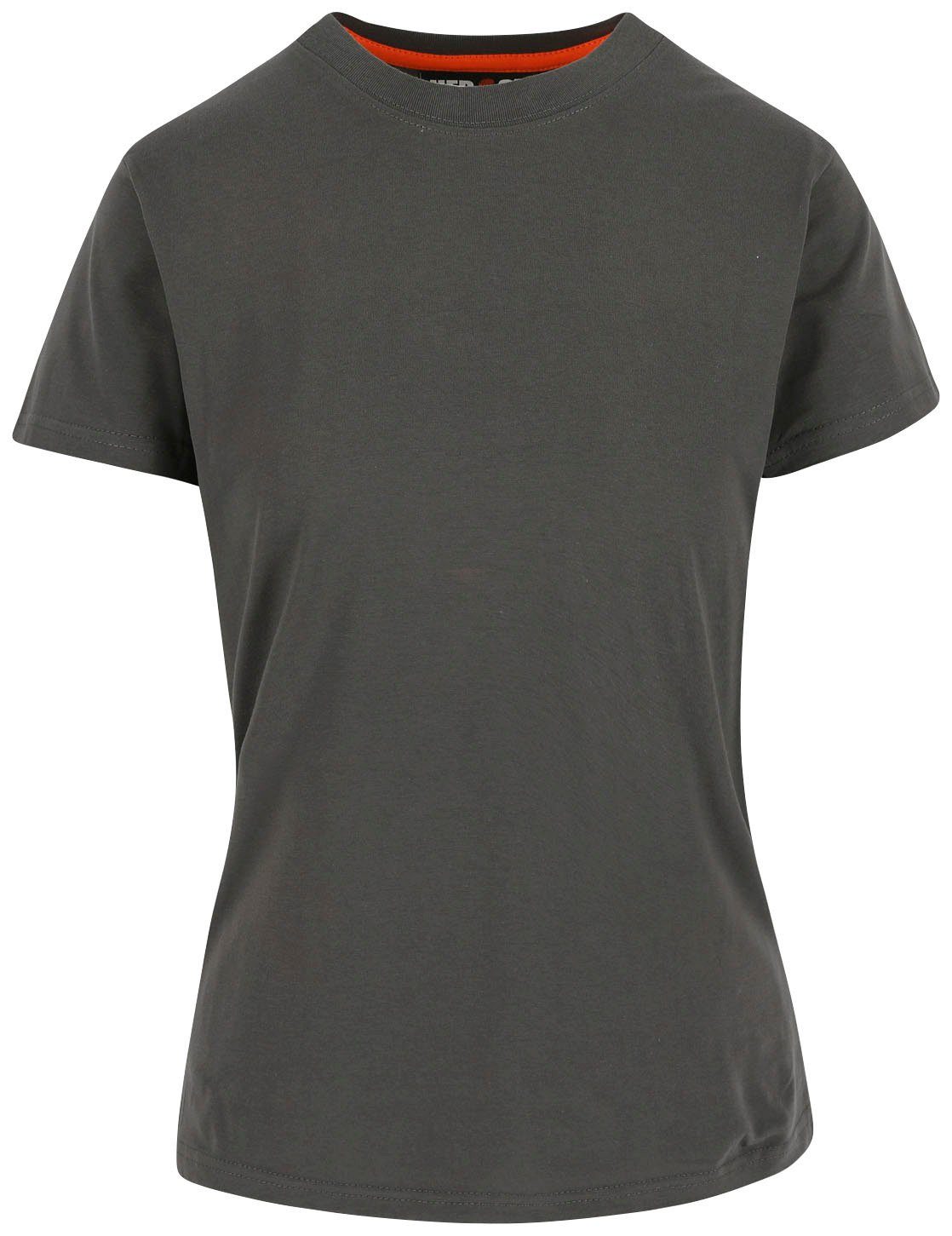majestätisch Damen Schlaufe, Tragegefühl Herock hintere 1 T-Shirt Epona angenehmes grau Kurzärmlig Figurbetont, T-Shirt