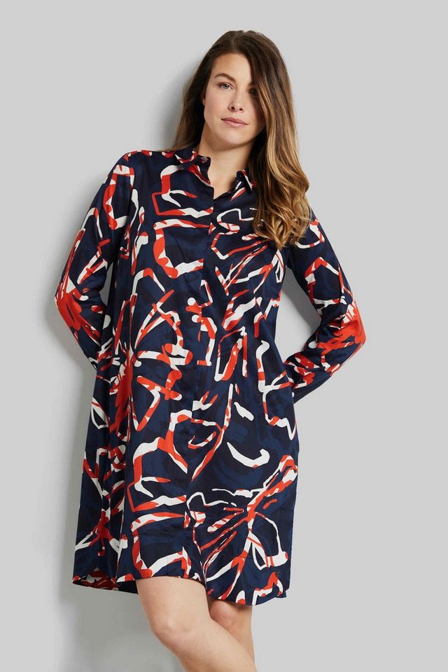 bugatti Blusenkleid mit grafischen Prints, Seitennahttaschen und Hemdkragen