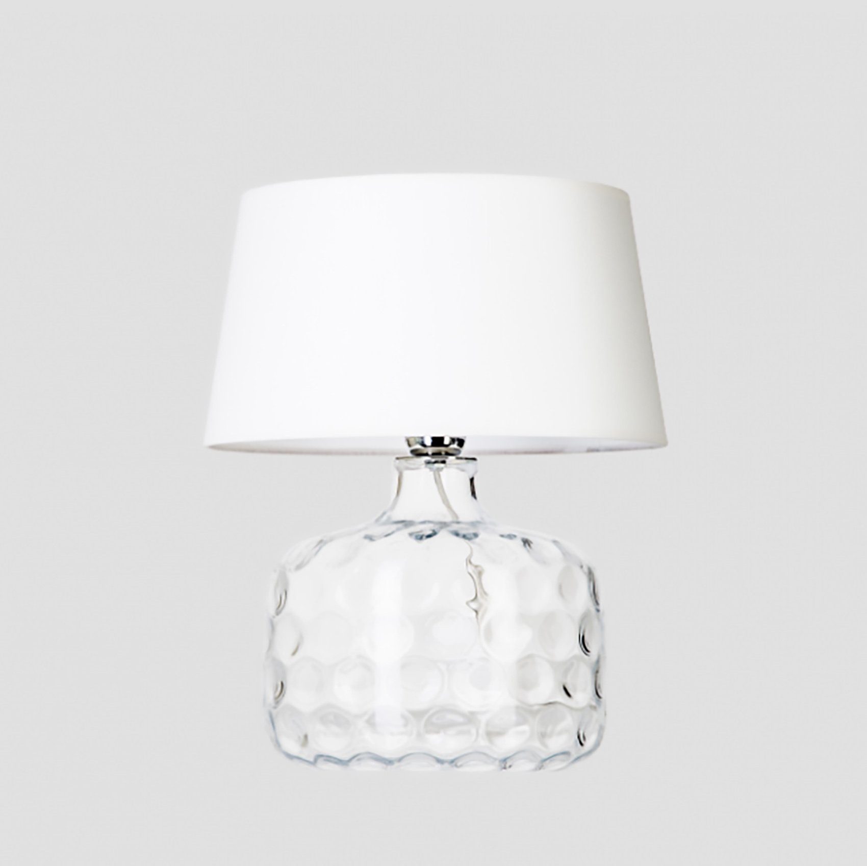 aus weiß, Tischlampe ohne Glas mundgeblasen Signature Home Schirm Collection Leuchtmittel, Glaslampe mit Tischleuchte durchsichtig