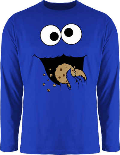 Shirtracer Rundhalsshirt »Keks-Monster - Keksmonster Cookie Krümel Fasching Gruppe Monster - Karneval Outfit - Herren Langarmshirt« keks t-shirt - monster t shirt - tshirt keksmonster - gruppen kostüm