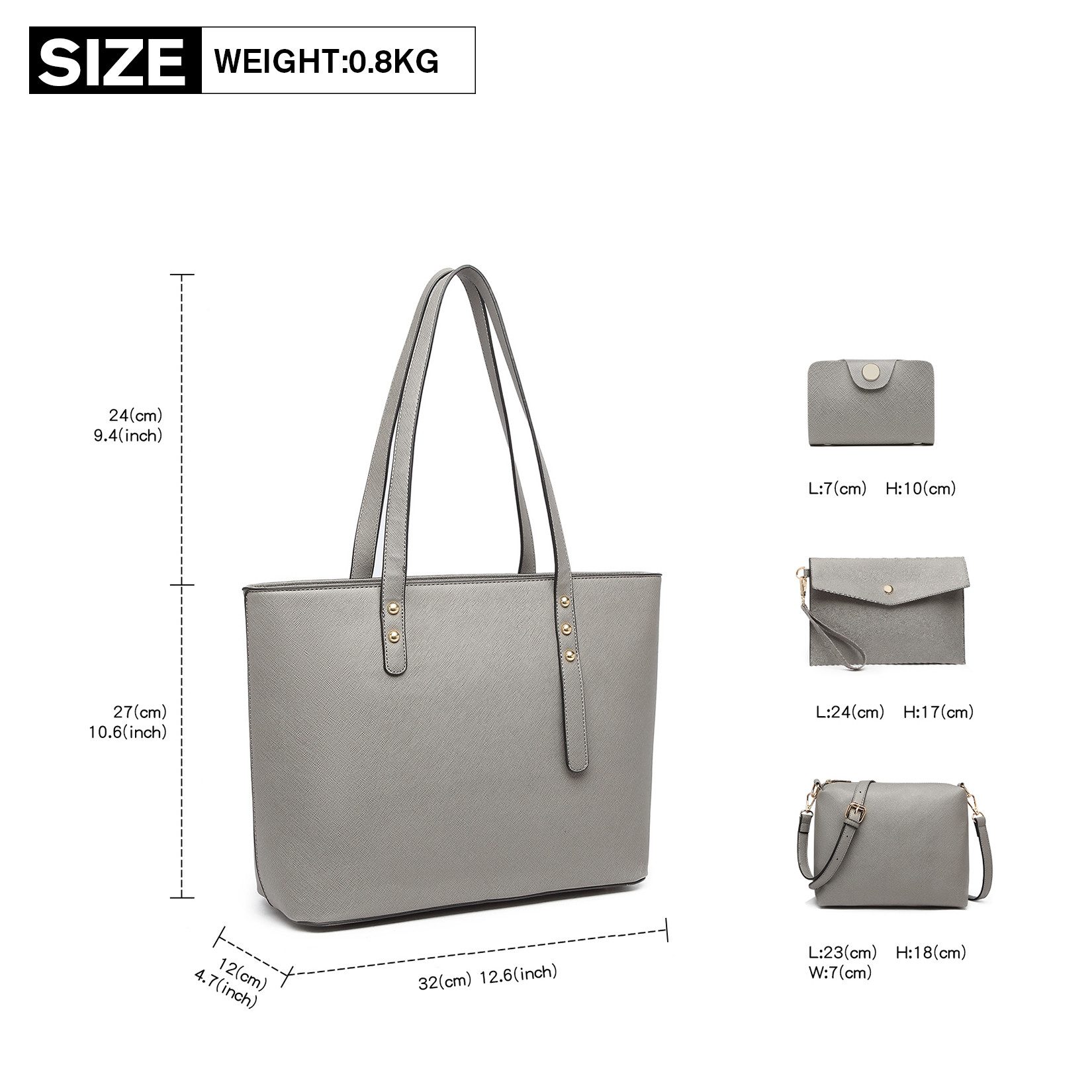 Miss Lulu Henkeltasche Damen-Taschenset 4er, Schultertasche günstig online kaufen