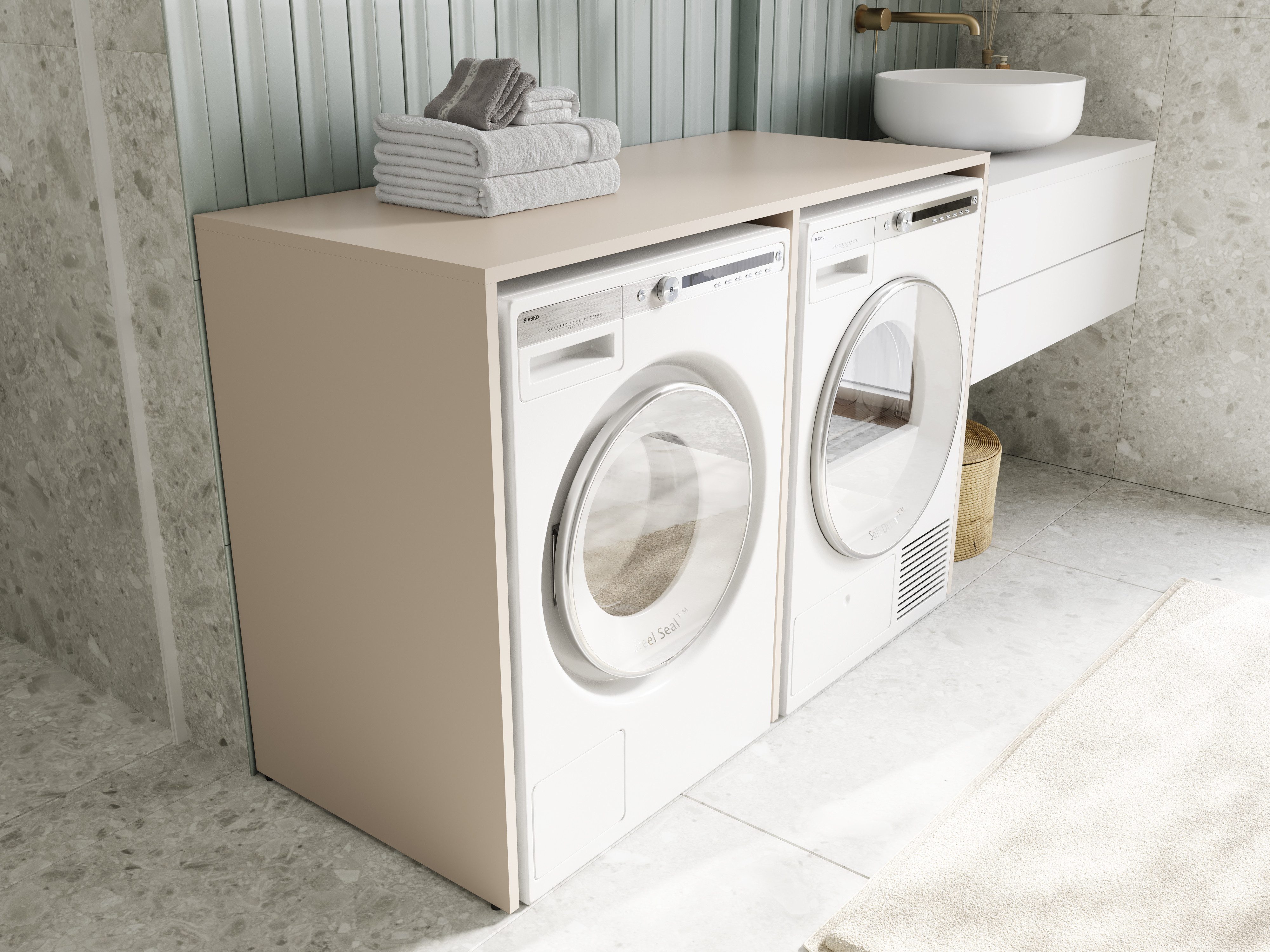 Platan Room Waschmaschinenumbauschrank DORA Waschmaschinenschrank 130 cm br günstig online kaufen