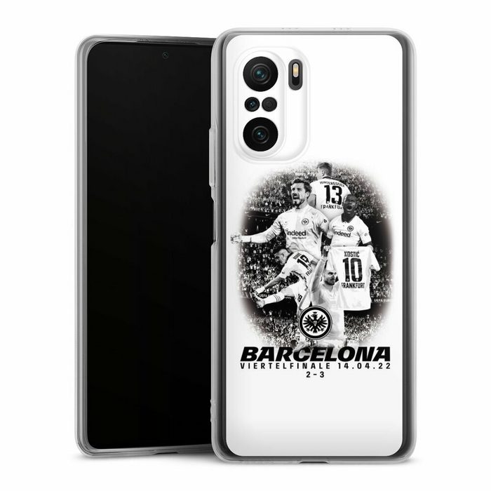 DeinDesign Handyhülle Eintracht Frankfurt Barcelona Offizielles Lizenzprodukt Xiaomi Poco F3 Silikon Hülle Bumper Case Handy Schutzhülle