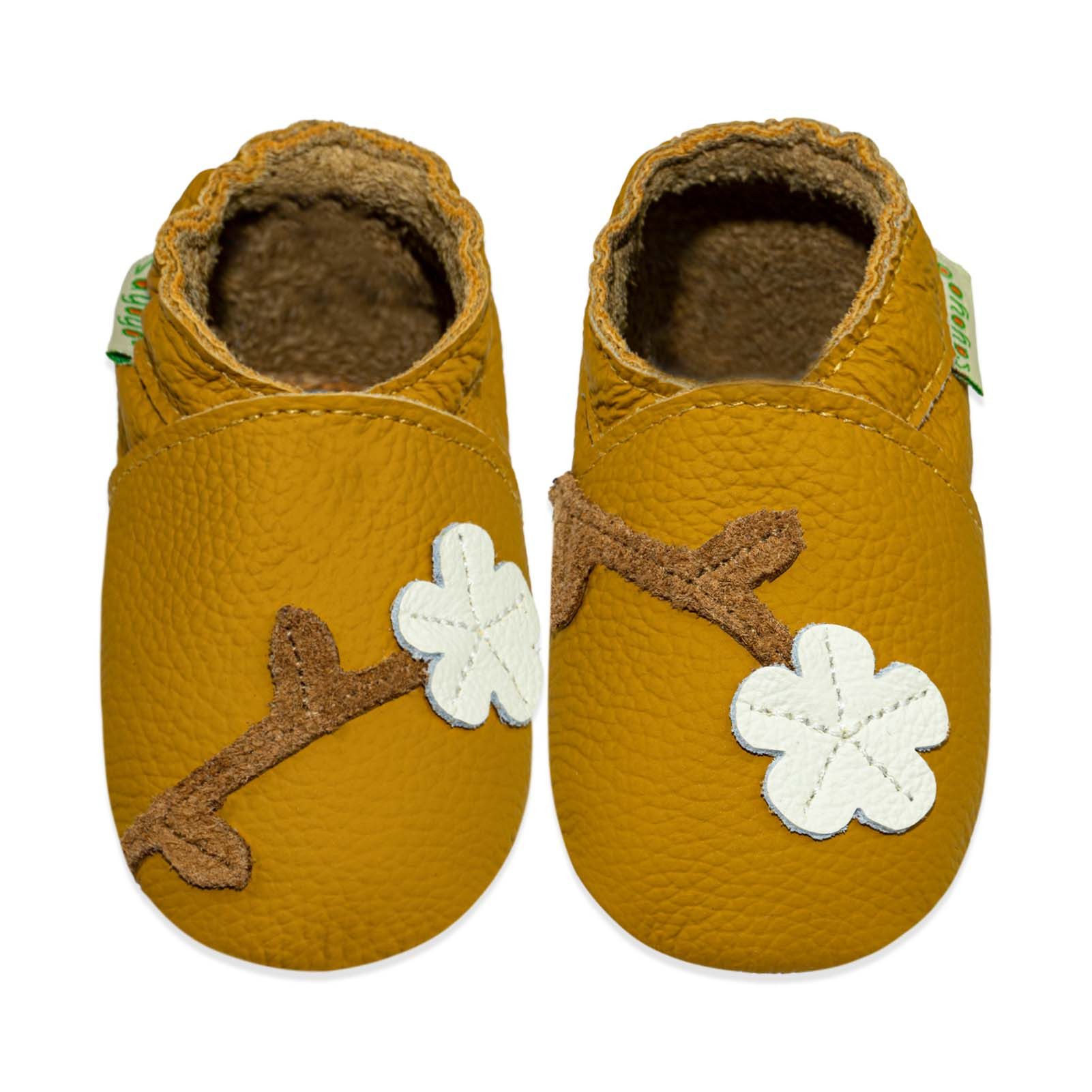 Sayoyo Weiche Leder Lauflernschuhe Hausschuhe Lederpuschen Blumen Krabbelschuh