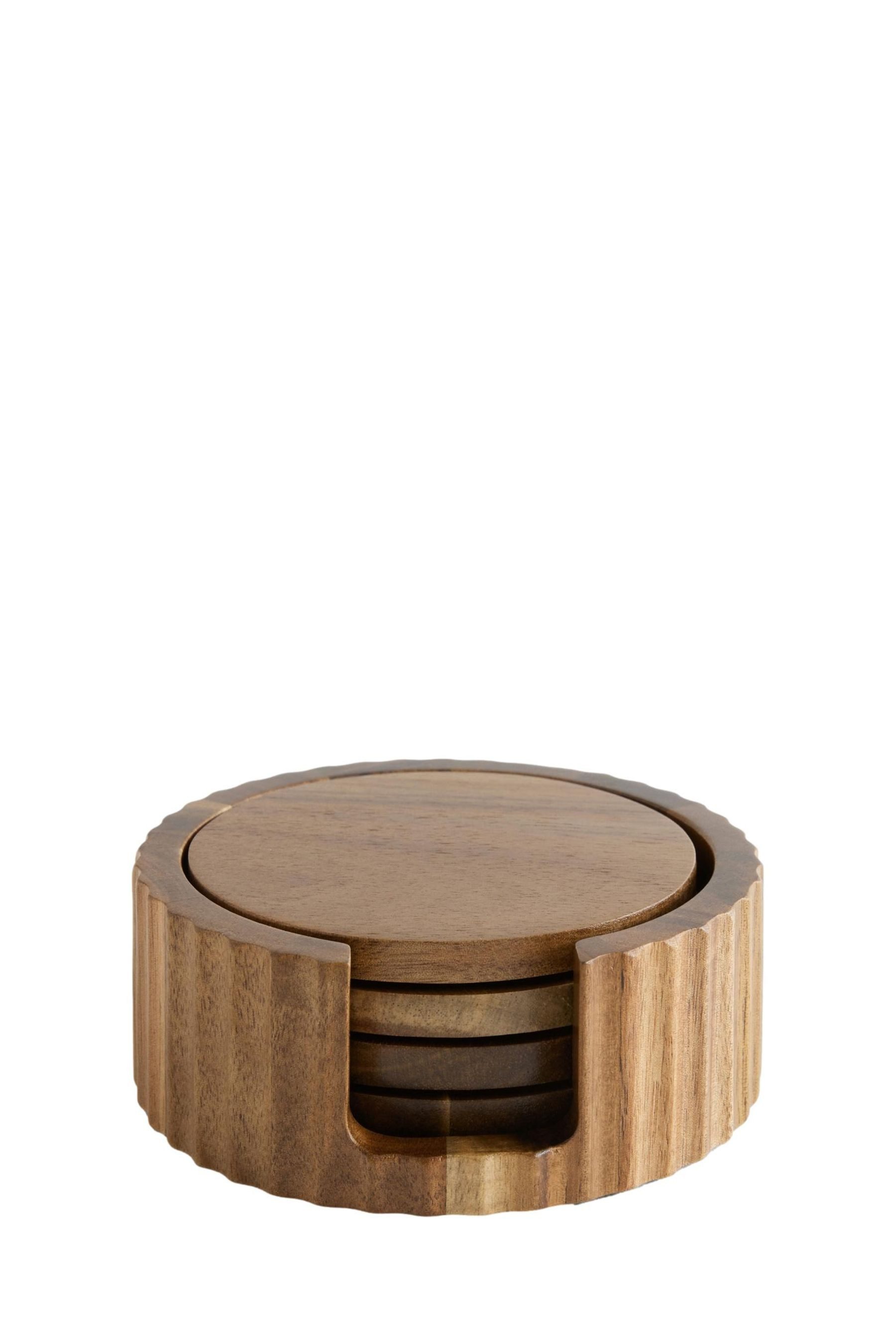 Getränkeuntersetzer Untersetzer mit Ständer aus Holz, 4 Stück