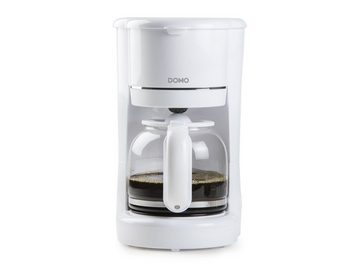 Domo Filterkaffeemaschine, 1.5l Kaffeekanne, Permanentfilter 4, kleine 12 Tassen nachhaltige Kaffee-Filtermaschine Weiß mit Glaskanne