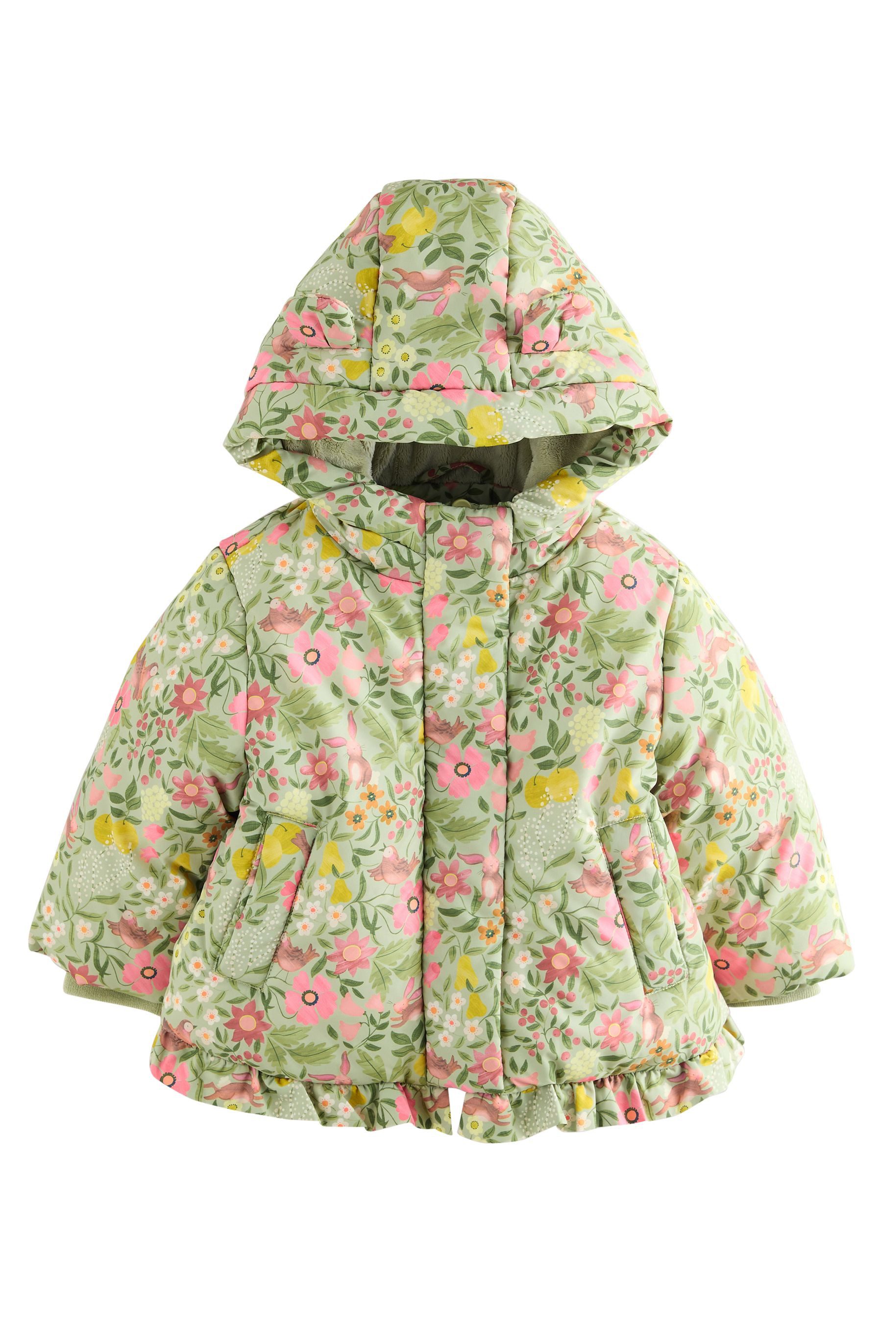 Next Steppmantel Wasserabweisender, wattierter Mantel mit Rüschen (1-tlg)