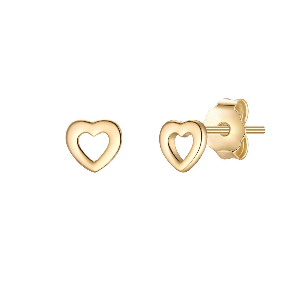 Paar Ohrstecker Herz gelbgold