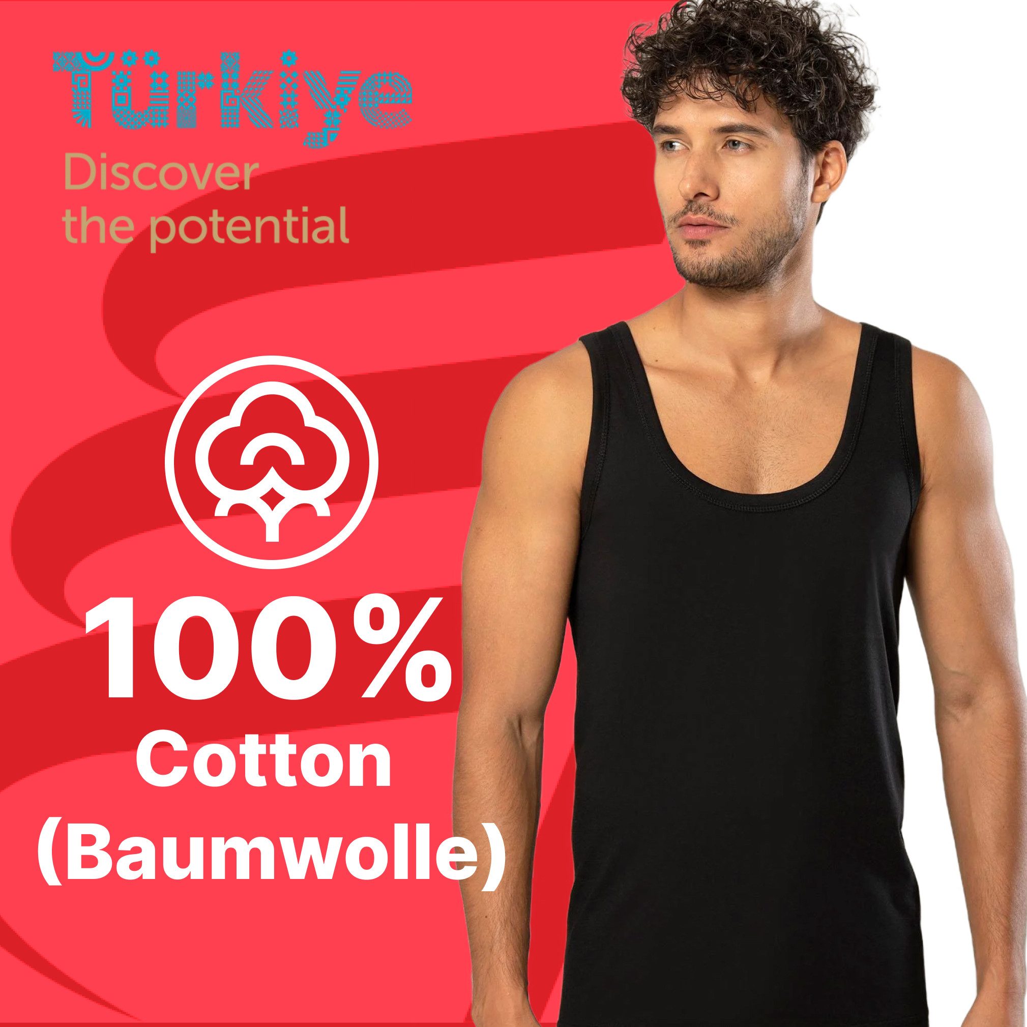 erdem iç giyim Unterhemd Herren Tank Top 9er-Pack, Baumwolle, Bequem, Strapazierfähig, S-4XL