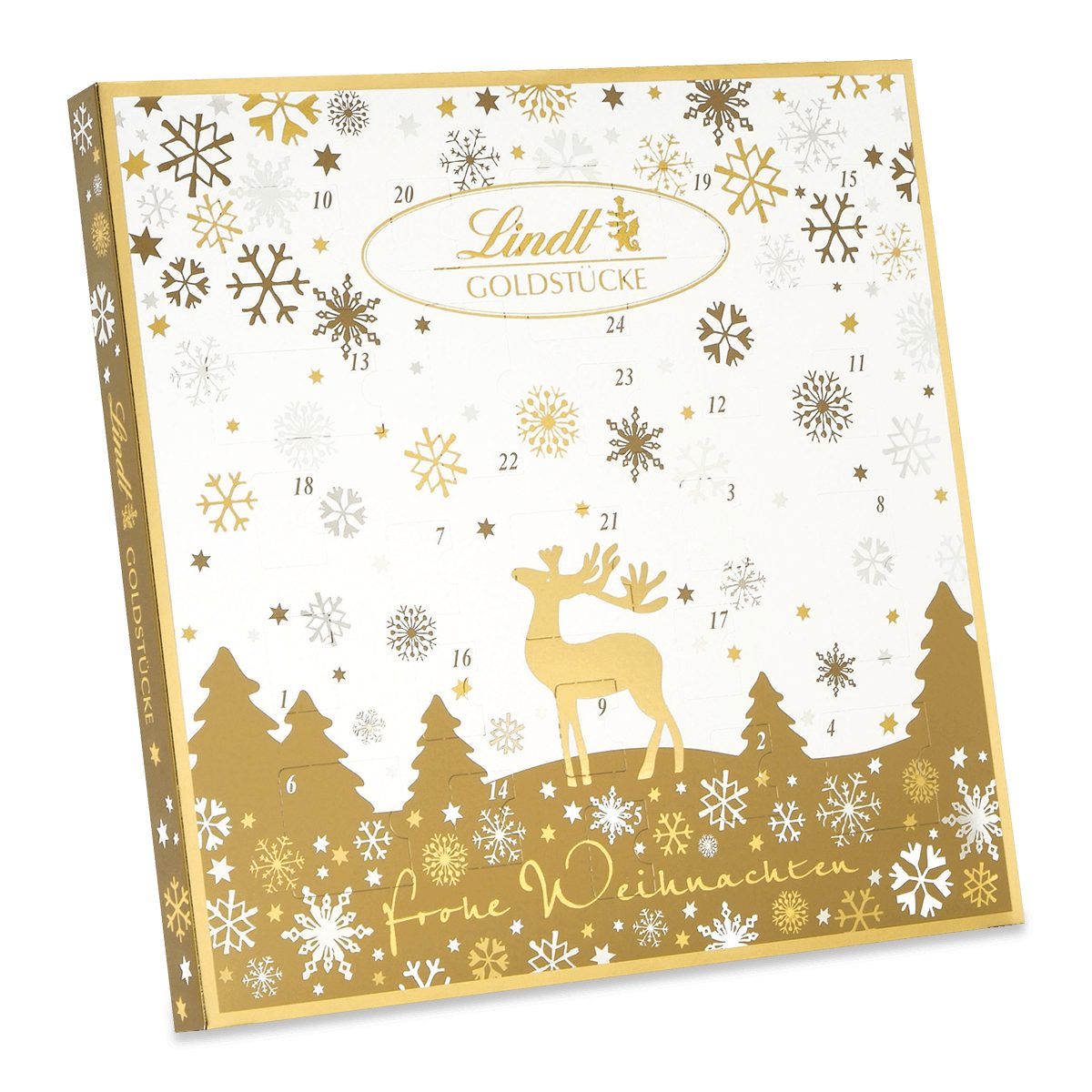 LINDT Schokolade Goldstück Adventskalender Schokolade Pralinen Geschenk Weihnachten, 1 x 156 g, 1 St.