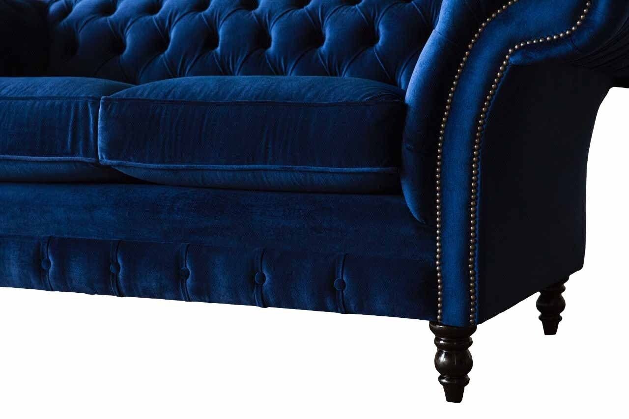 Büro Sitzmöbel Chesterfield Einrichtung Sitz Blaue, Sofa Europe JVmoebel Sofa Textil Made In Couch 2