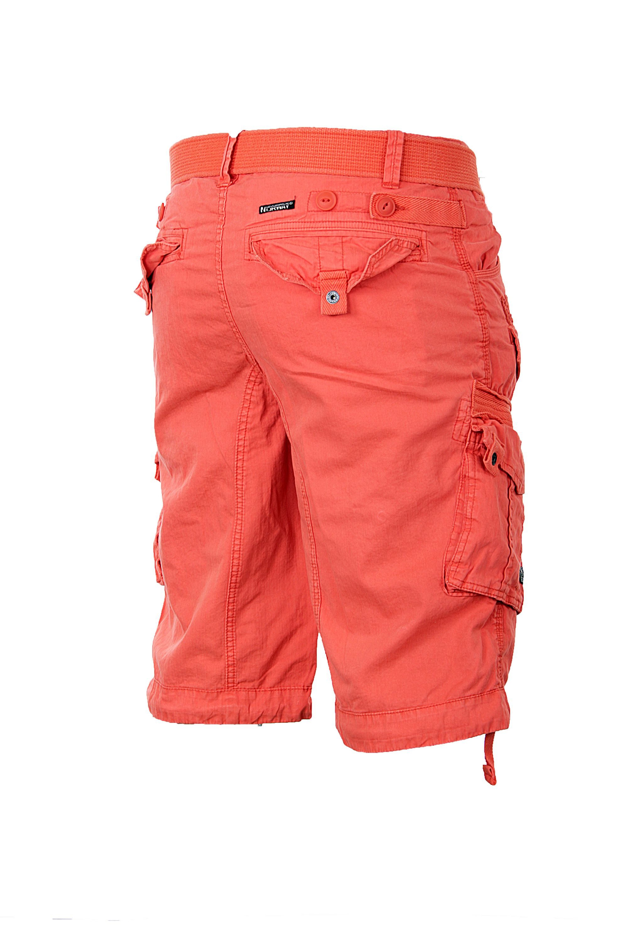 Geographical Norway Shorts Herren Cargo Shorts kurze Hose Short Bermuda Knielang Gürtel Sommer