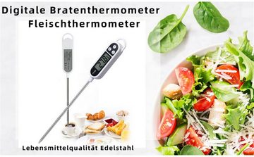 Olotos Kochthermometer Digital LCD Thermometer Bratenthermometer Fleischthermometer, Küchenthermometer für Küche, Kochen, Grill, BBQ, Lebensmittel, Fleisch