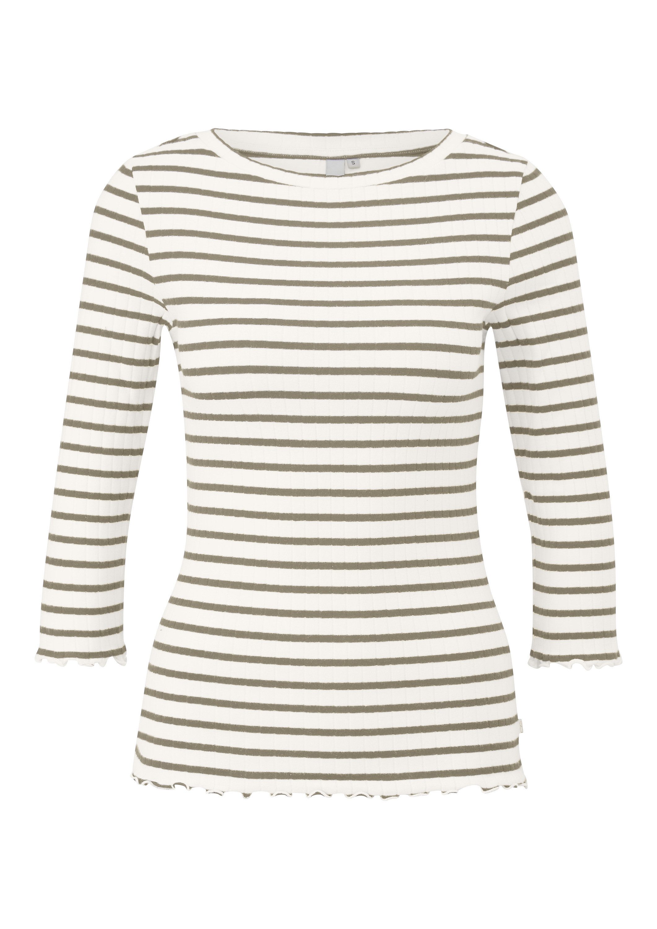 QS 3/4-Arm-Shirt T-Shirt Ringelshirt mit Rippstruktur günstig online kaufen