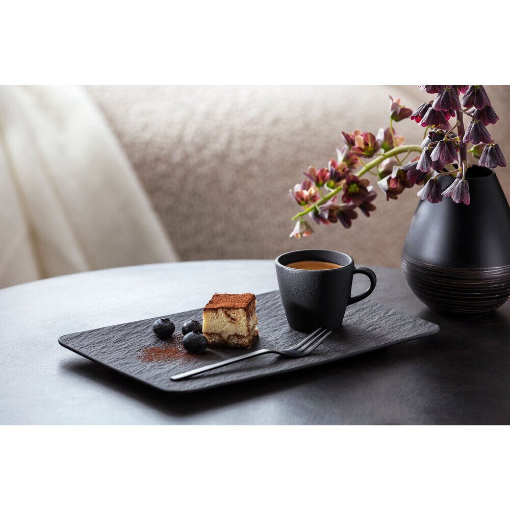 Villeroy & Boch Servierplatte Servierplatte 28x17 cm Manufacture Rock, Premium Porcelain, (1-tlg), Servierplatte, 28,00cm, Premium Porcelain, schwarz – Bild 4 von 4