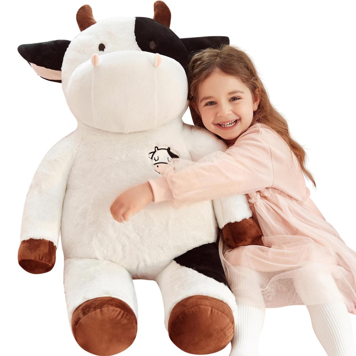 LuxusKollektion Kuscheltier Plüschtier Riesen Kuscheltier Plüsch 78 cm Weiß Kuh (1-St)