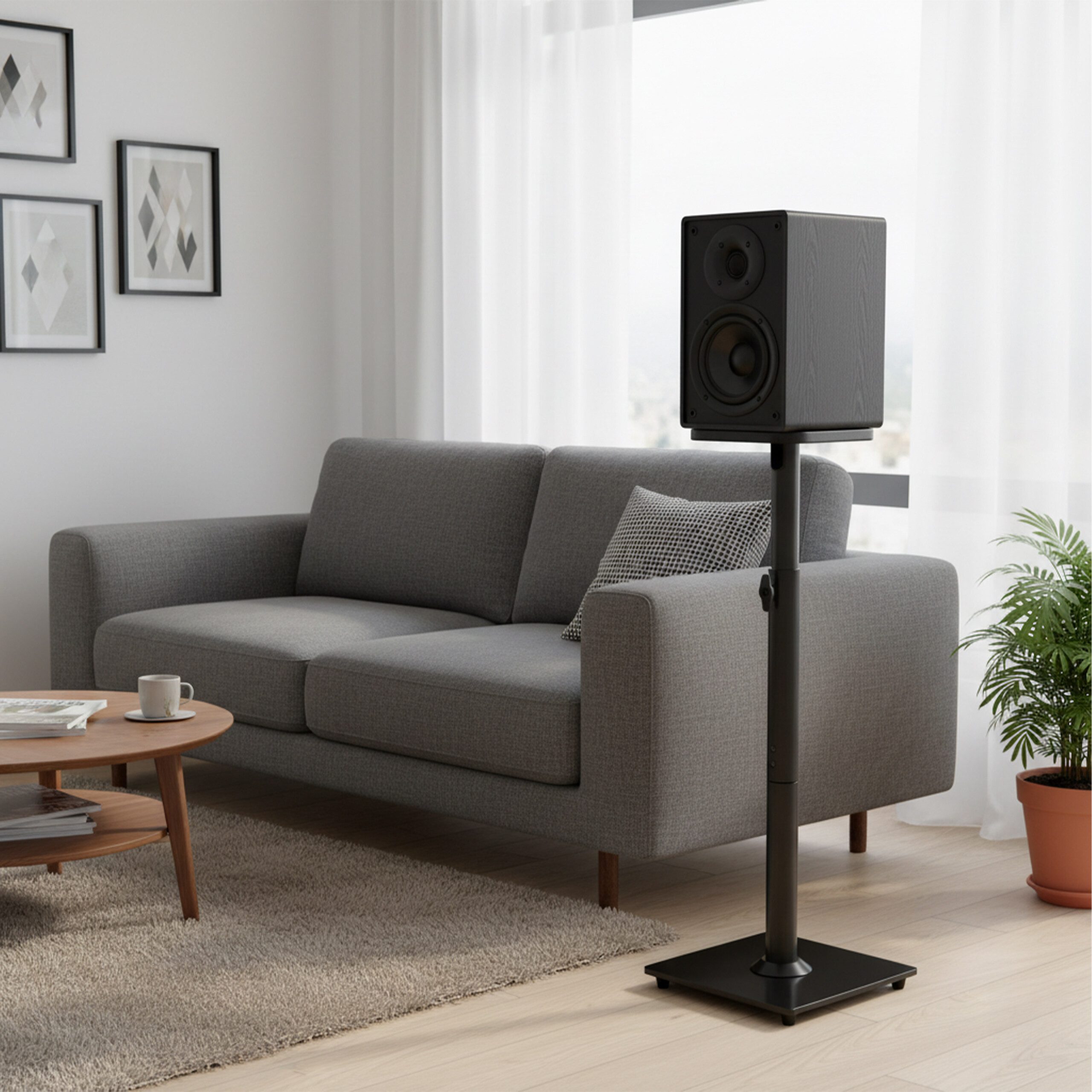 relaxdays Lautsprecherständer Verstellbare Lautsprecherständer 2er Set, (2-tlg., schwarz)