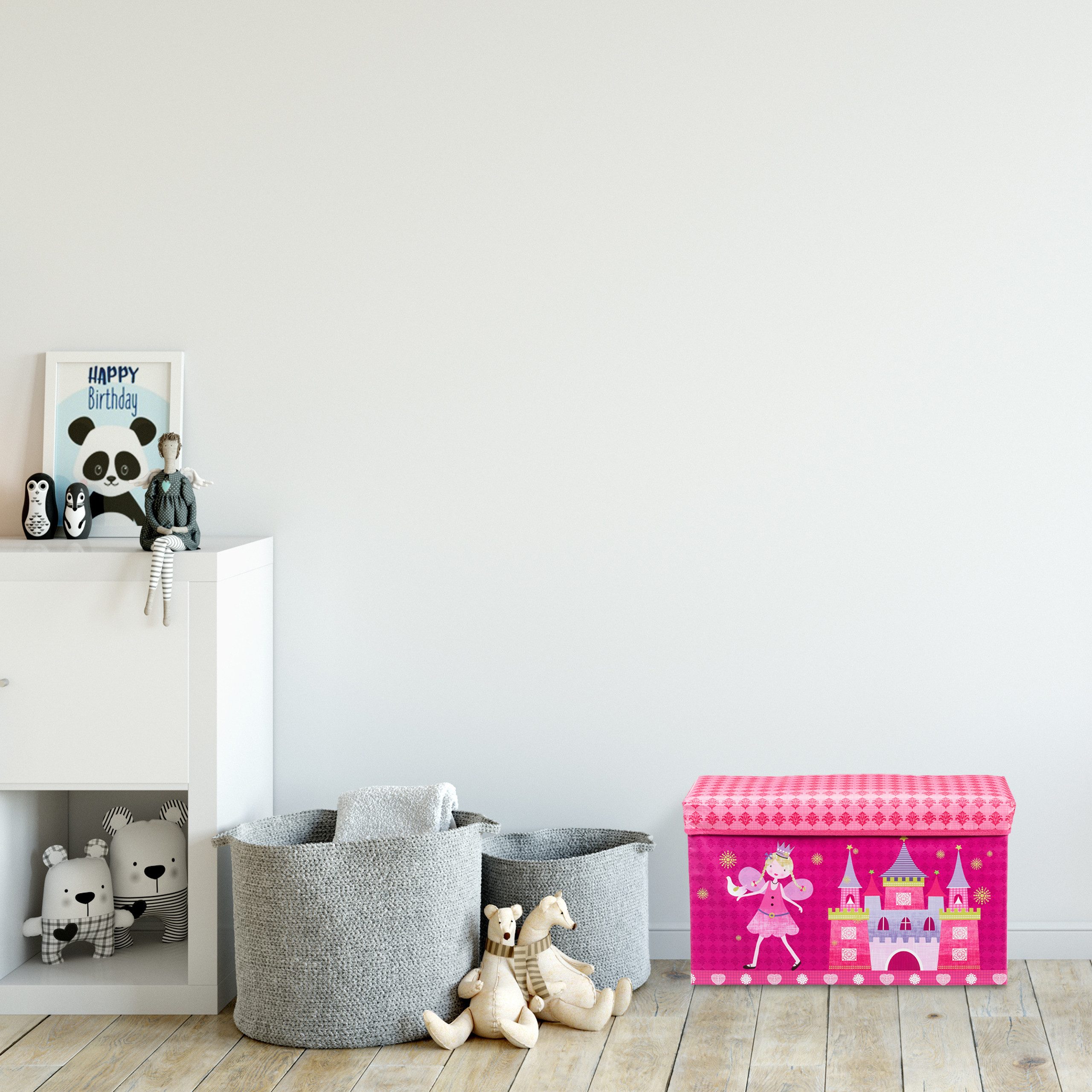 relaxdays Spielzeugtruhe Sitzbox für Kinder, Prinzessin günstig online kaufen