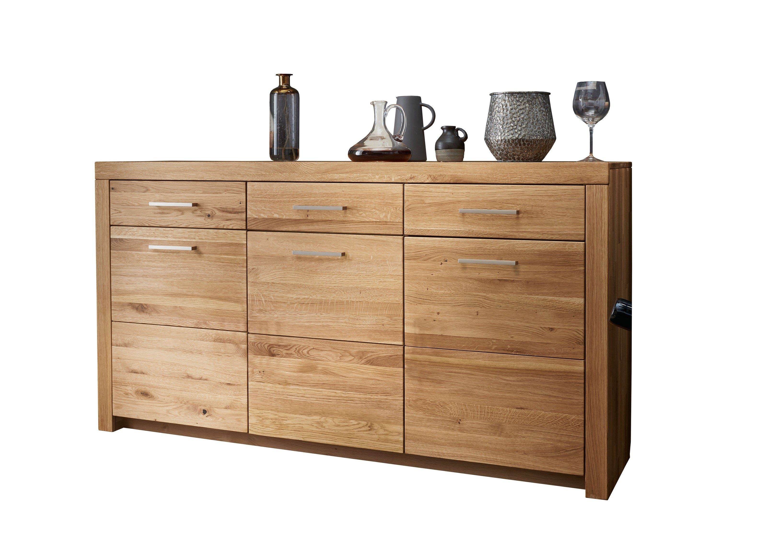 Lebenswert Sideboard WZ-0169 (BxHxT: 170,4x91,9x45 cm), aus Wildeiche in natur geölt mit 3 Schubladen und 3 Türen