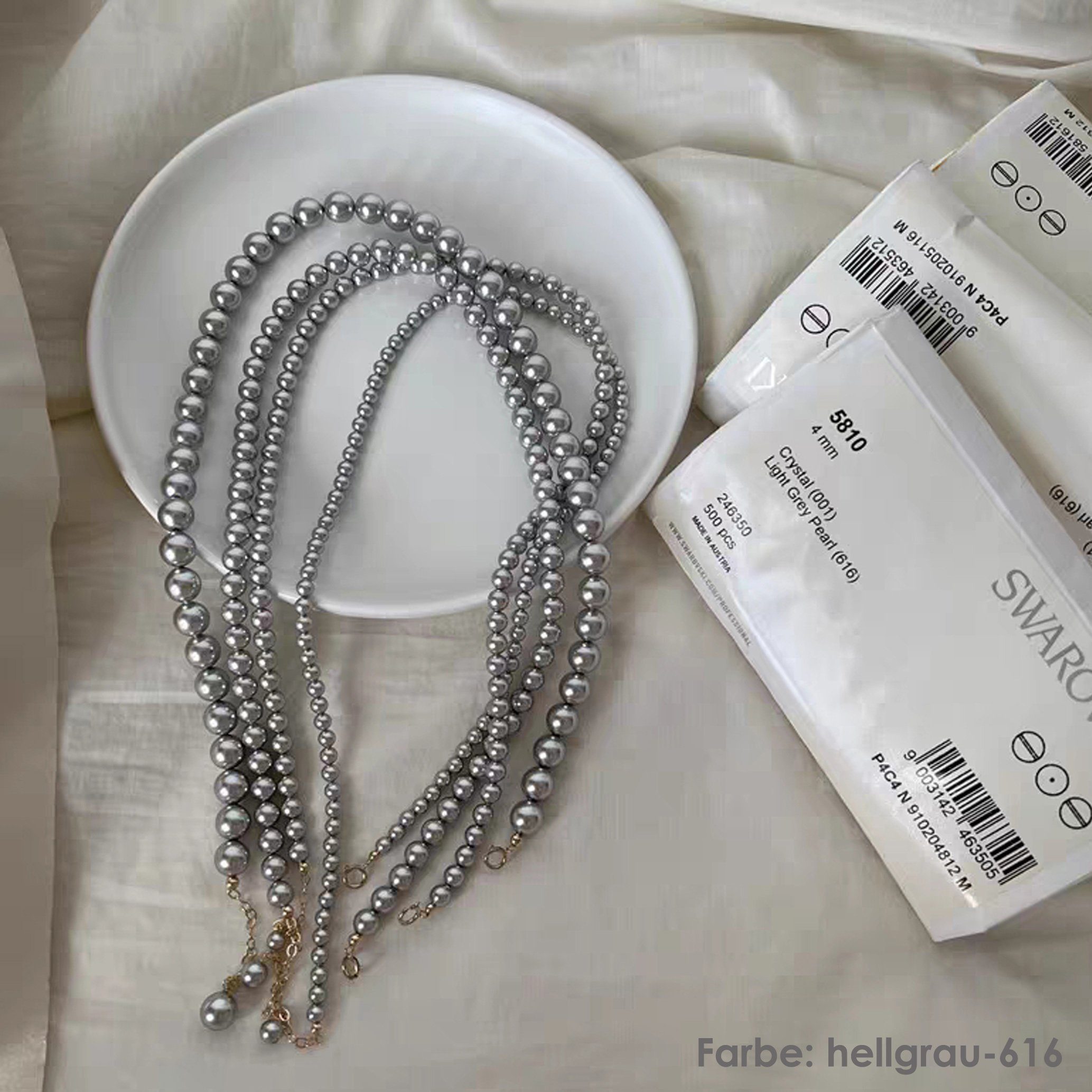 45cm Perlen + Halskette, Perlenkette Pearl Kristall GOLDEN Choker Classic Halskette, Swarovski Halskette 5cm