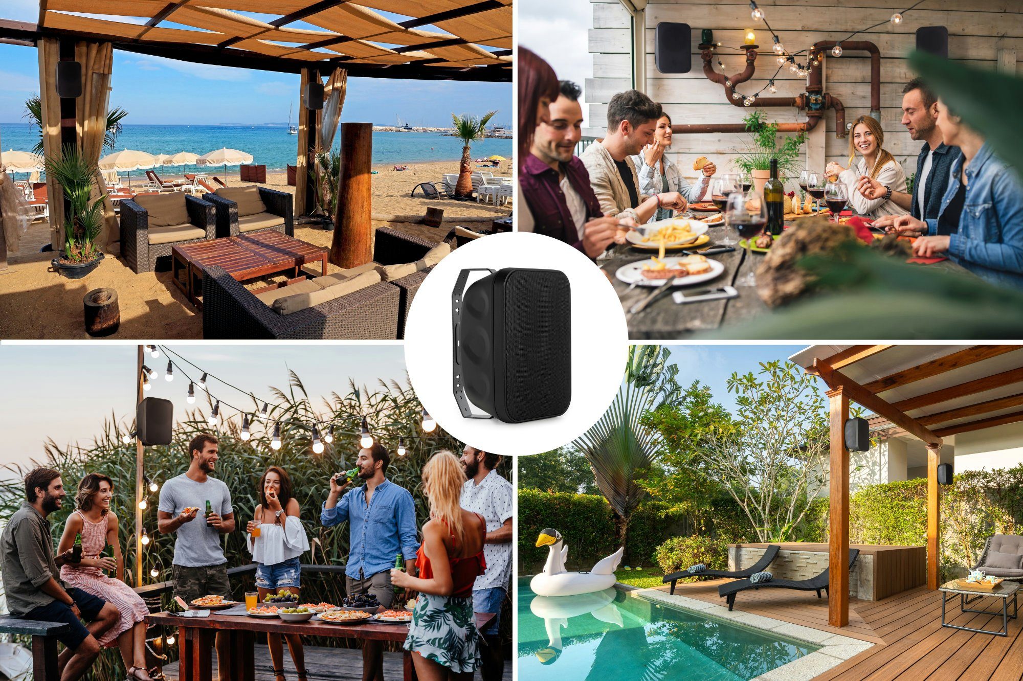 McGrey OLS-651 DJ PA Zwei-Wege-System Outdoor-Lautsprecher Außenlautsprecher (N/A, 60 W, Allwetter-Lautsprecher für Garten, Terrasse, Restaurant)