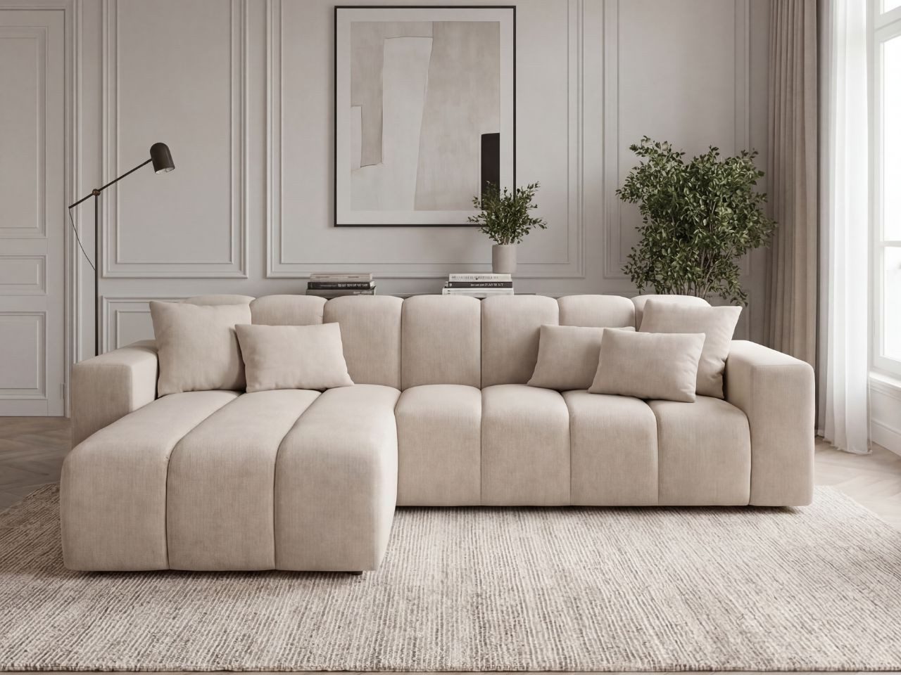 GrainGold Ecksofa L-Form Nork L, Set, Couch, HR-Schaum, T25-Schaum, Freistehendes