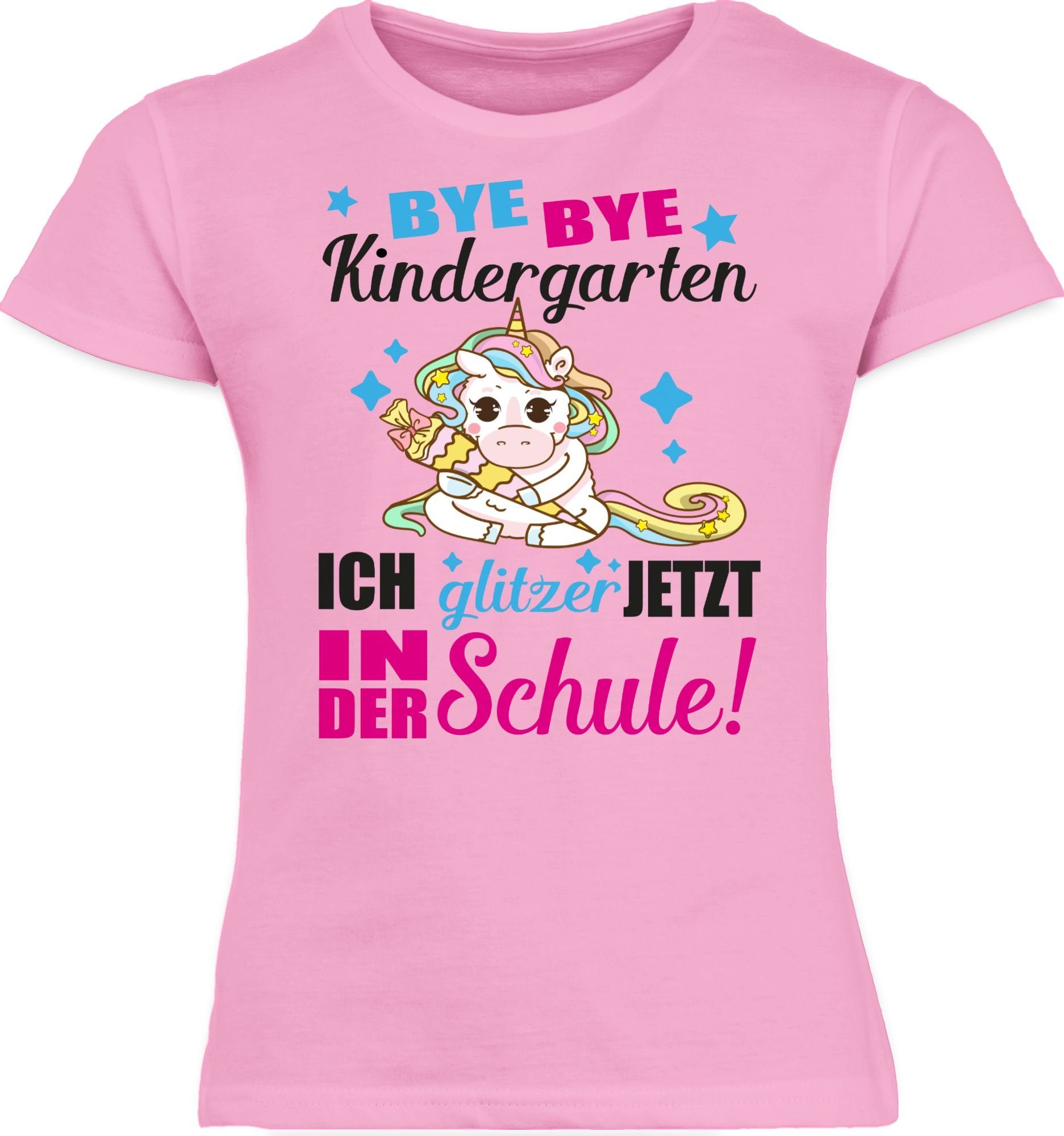 Ich glitzer T-Shirt Mädchen Shirtracer jetzt in Einhorn der Einschulung Schule