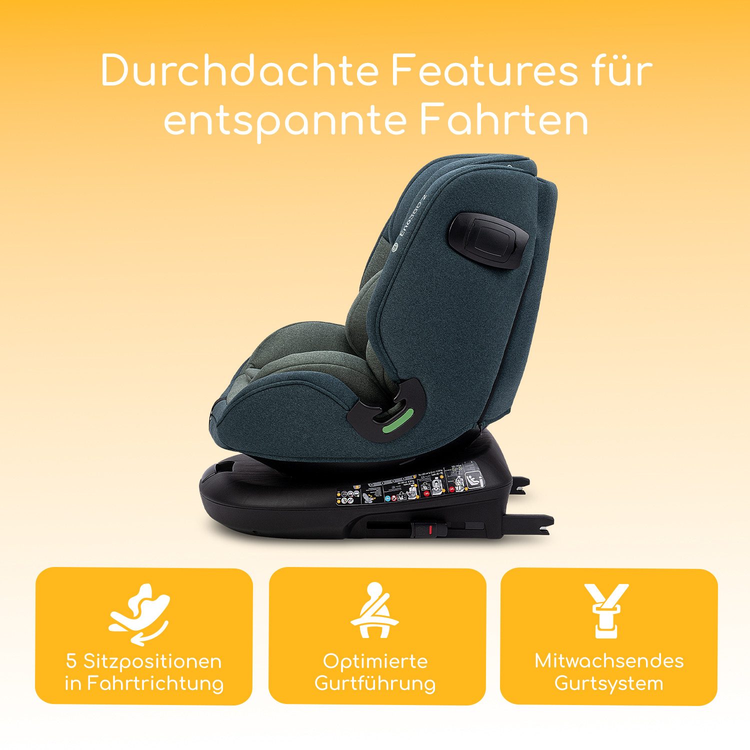 Osann Autokindersitz Eno360, ab: Geburt, bis: 12 Jahre, ab: 40 cm, bis: 150 cm, sicherer 360°Kindersitz: reboard bis 4 Jahre, verwendbar von 40-150 cm