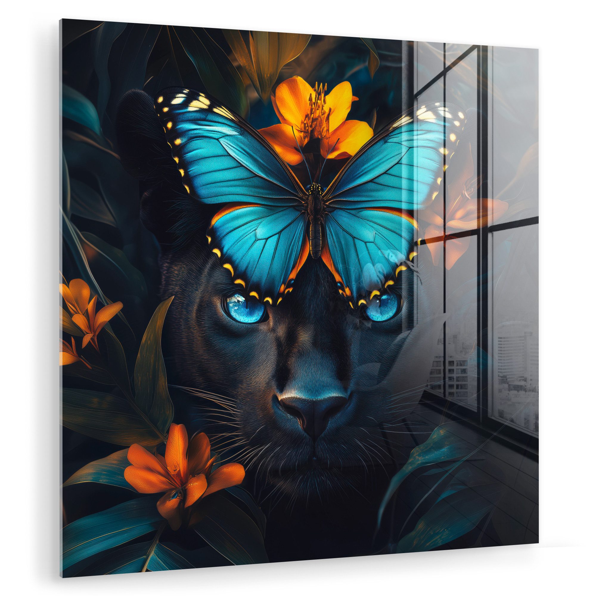 MuchoWow Acrylglasbild Panther - Schmetterling - günstig online kaufen