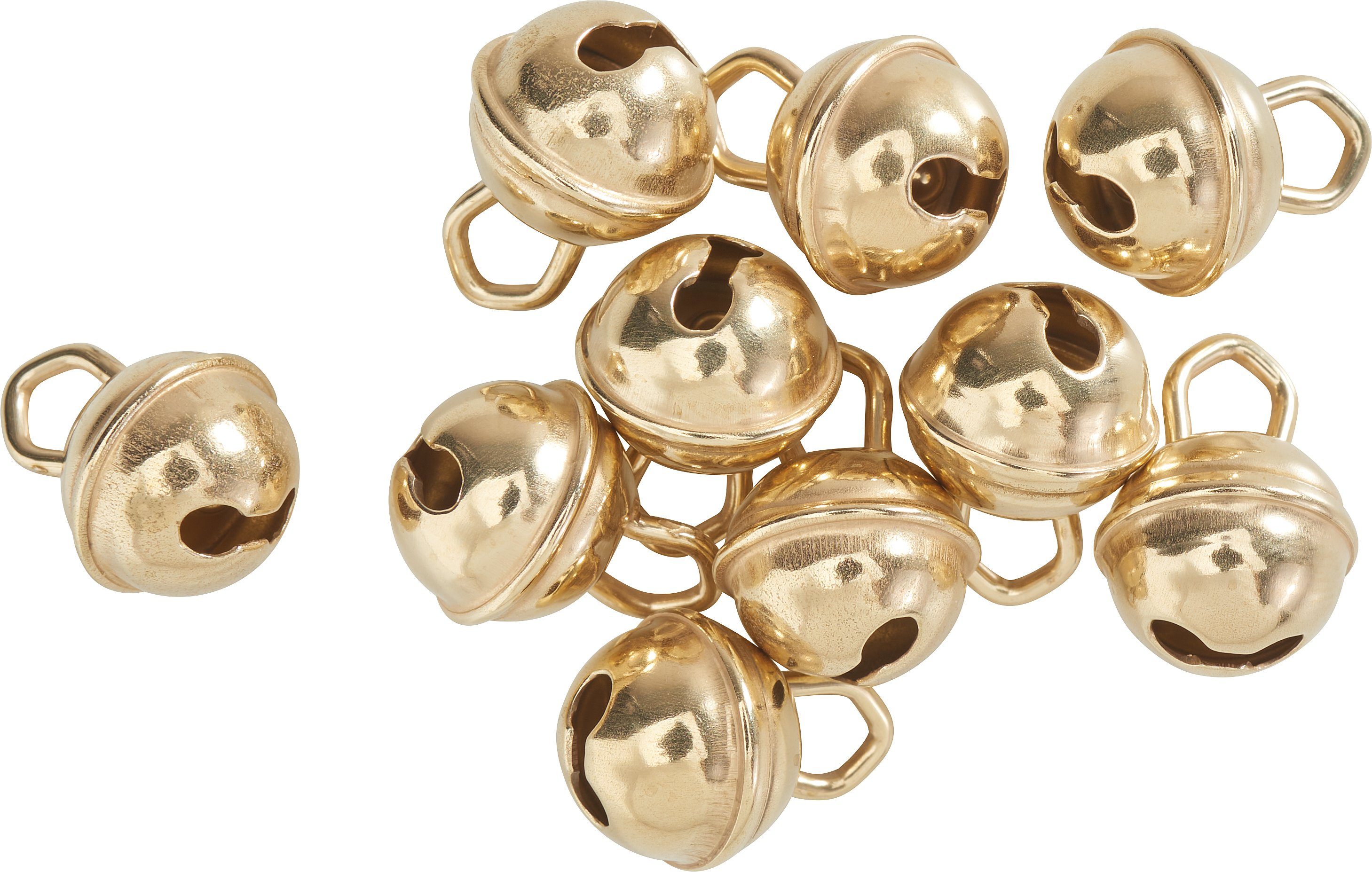 VBS Streudeko Schellen, 9 mm, Goldfarben, 10 Stück