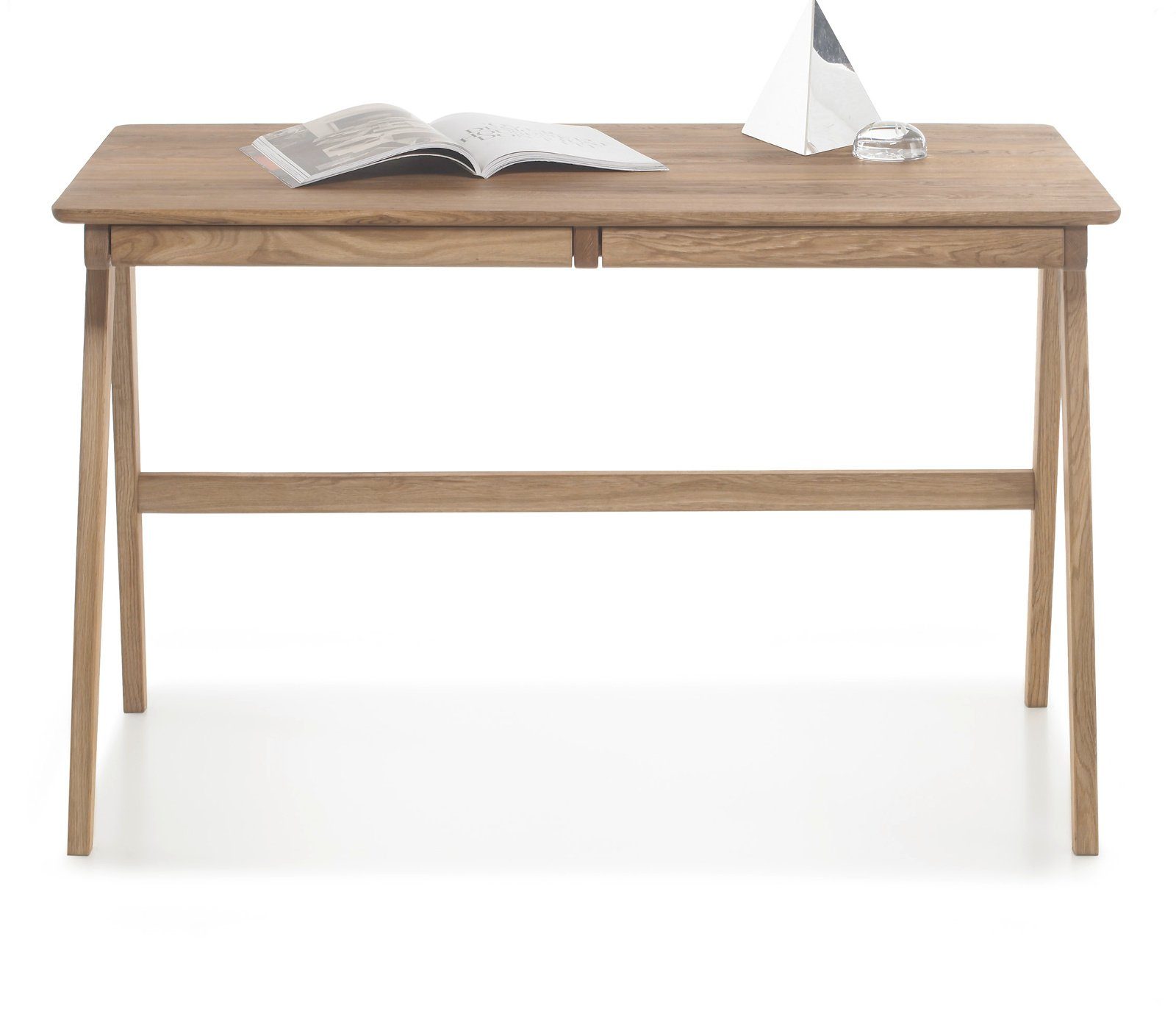 MCA furniture Schreibtisch Delia (Laptoptisch 120 cm, Asteiche), Massivholz geölt, mit Schubladen