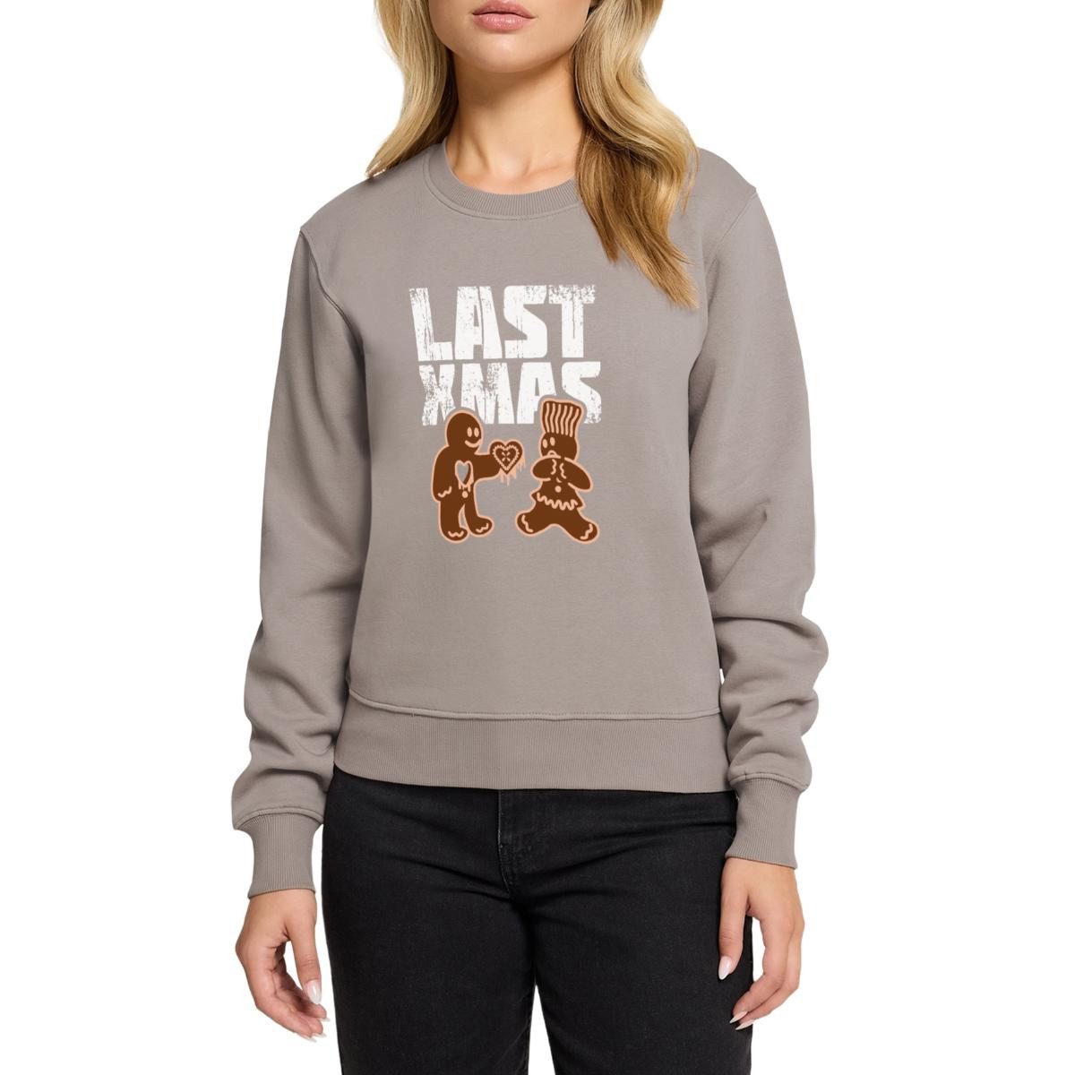 Sweatshirt Last Xmas Lustig Lebkuchen Herz Weihnachten Damen Premium Pullover