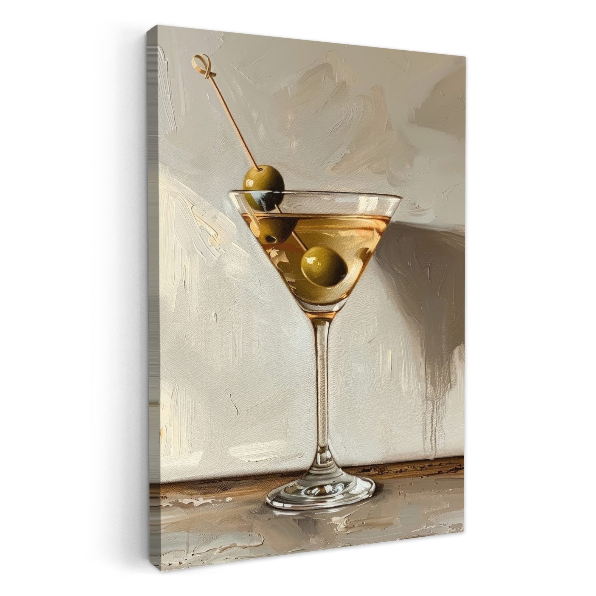 OneMillionCanvasses® Leinwandbild Martini - Cocktail - Beige - Abstrakt - B günstig online kaufen