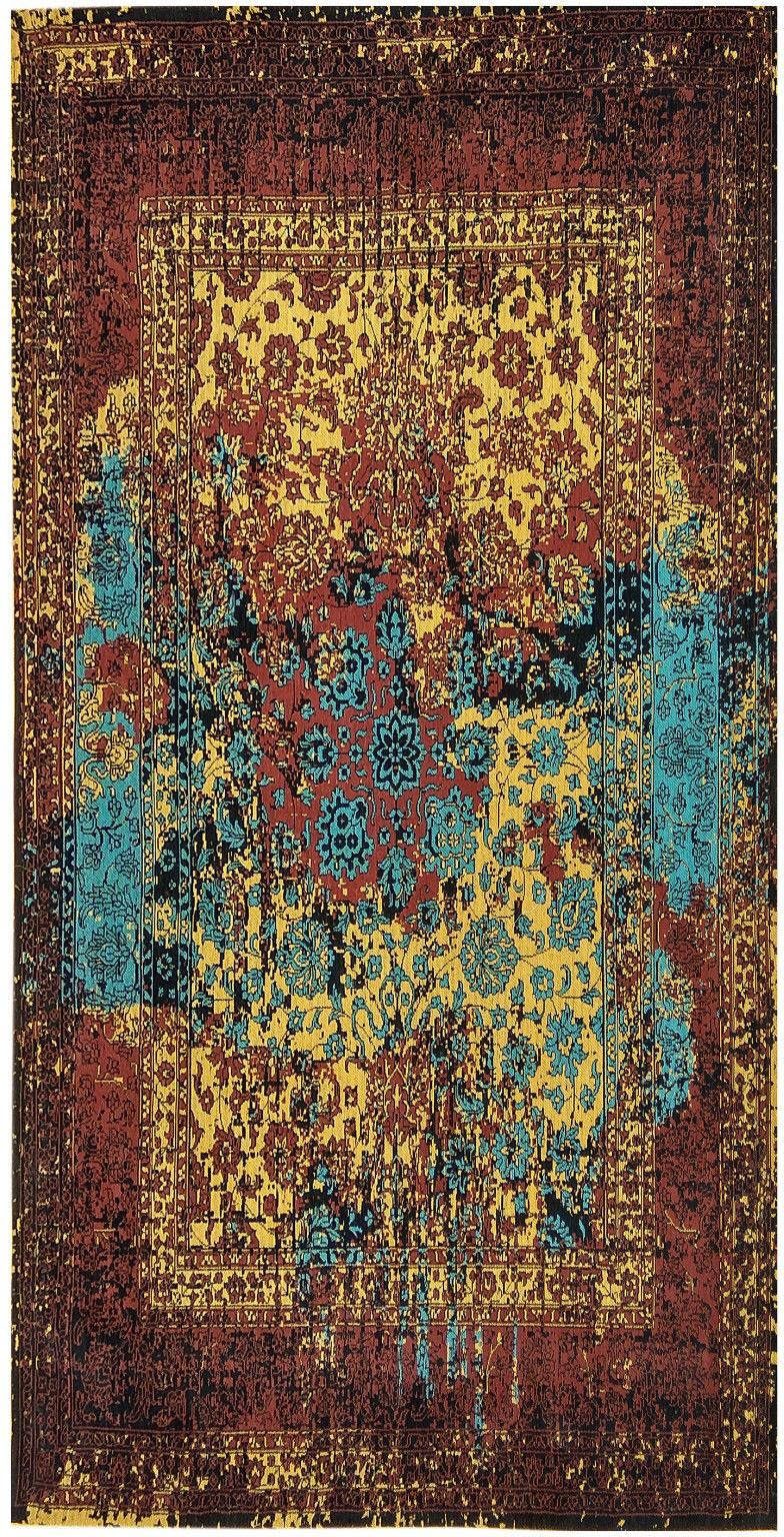 Läufer Vintage Teppich handgetuftet gold, morgenland, rechteckig, Höhe: 8 mm, Vintage Design