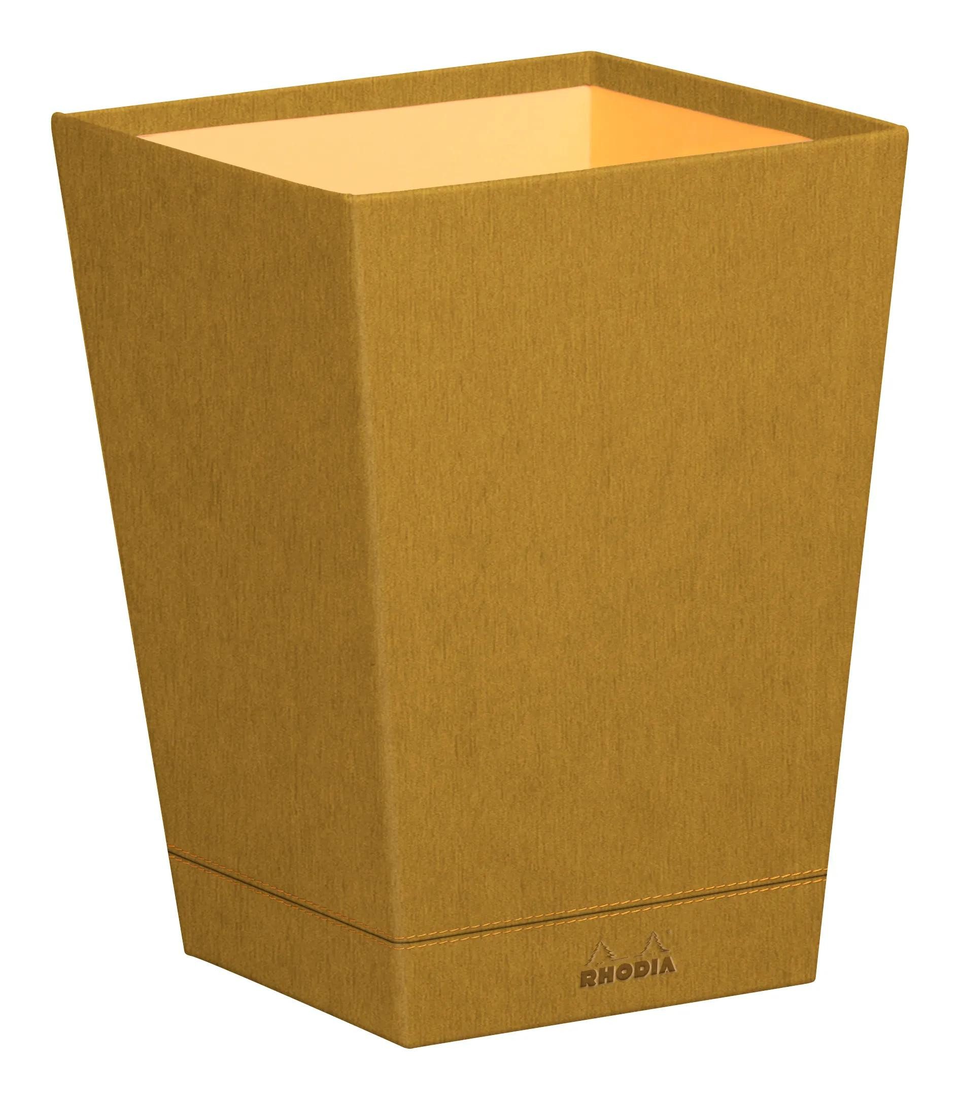 Rhodia Papierkorb Rhodiarama Papierkorb aus Kunstleder, 27x27x32cm - Gold 194615C, Papierkörbe