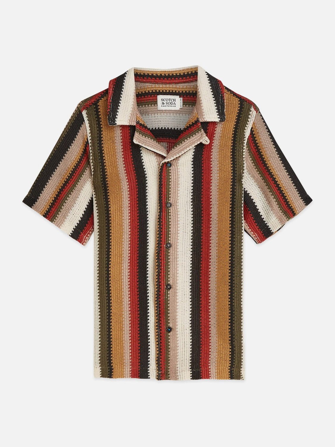 Scotch & Soda Kurzarmhemd Scotch & Soda Kurzarmhemd Strick-Optik mit Multicolor-Streifen
