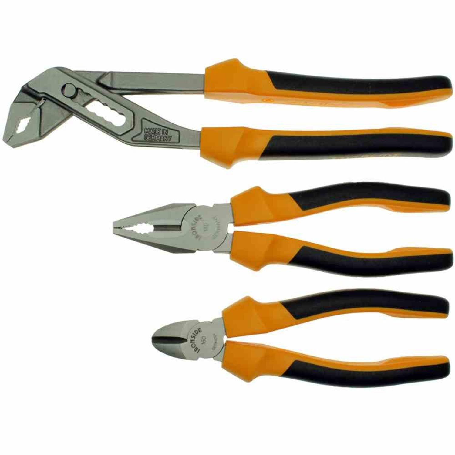 IRONSIDE Wasserpumpenzange Щипцы-Satz 3-teilig poliert 2-Komponenten-Griff