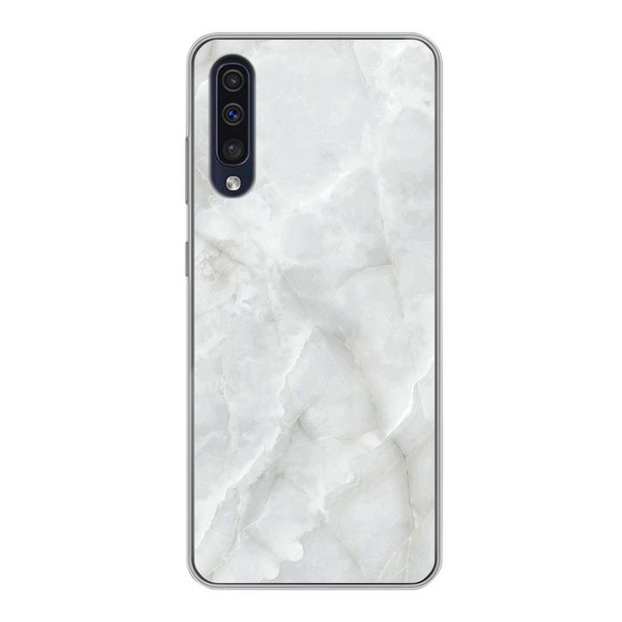 MuchoWow Handyhülle Marmor - Weiß - Muster - Stein - Marmoroptik Handyhülle Samsung Galaxy A30s Smartphone-Bumper Print Handy