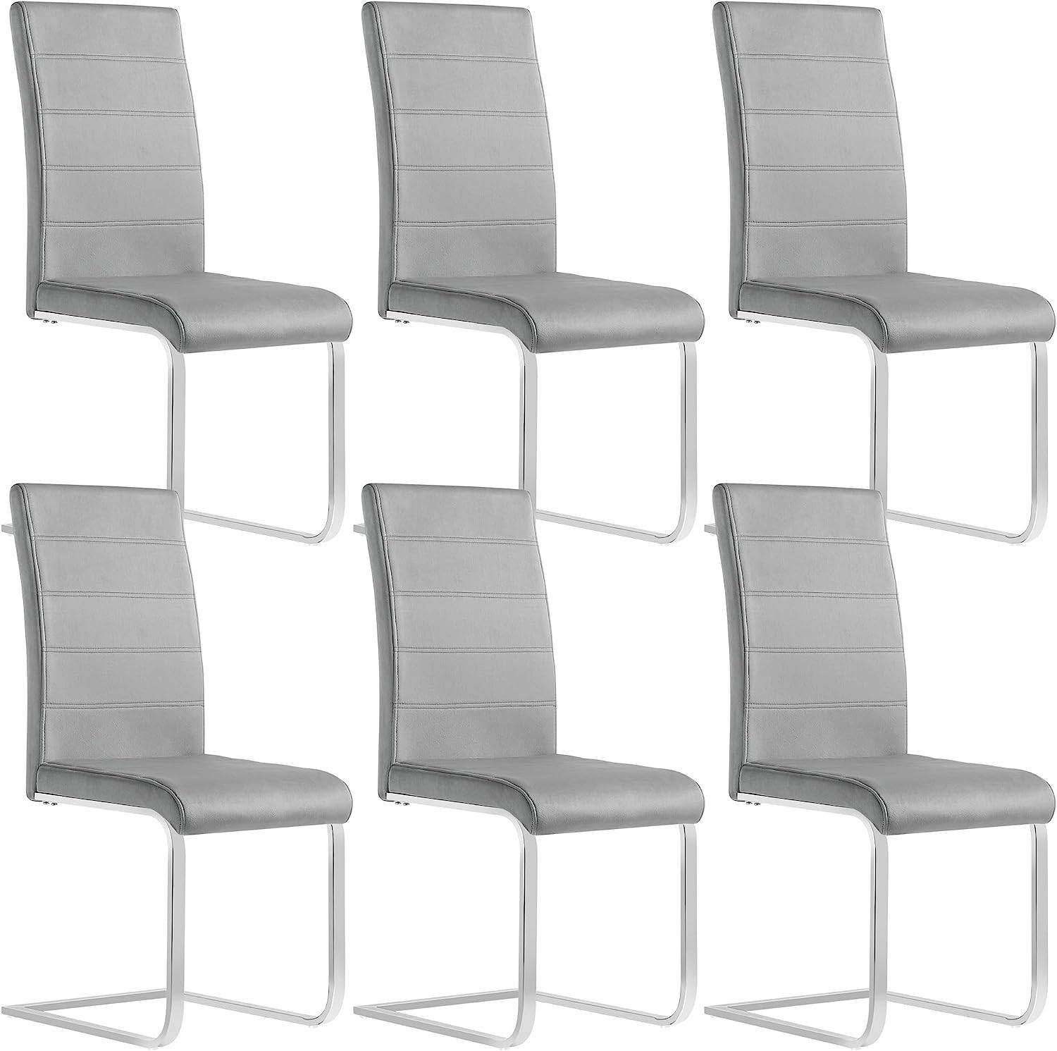 Woltu Freischwinger (Set, 6 St), mit hoher Rückenlehne Samtbezug bis 120kg günstig online kaufen