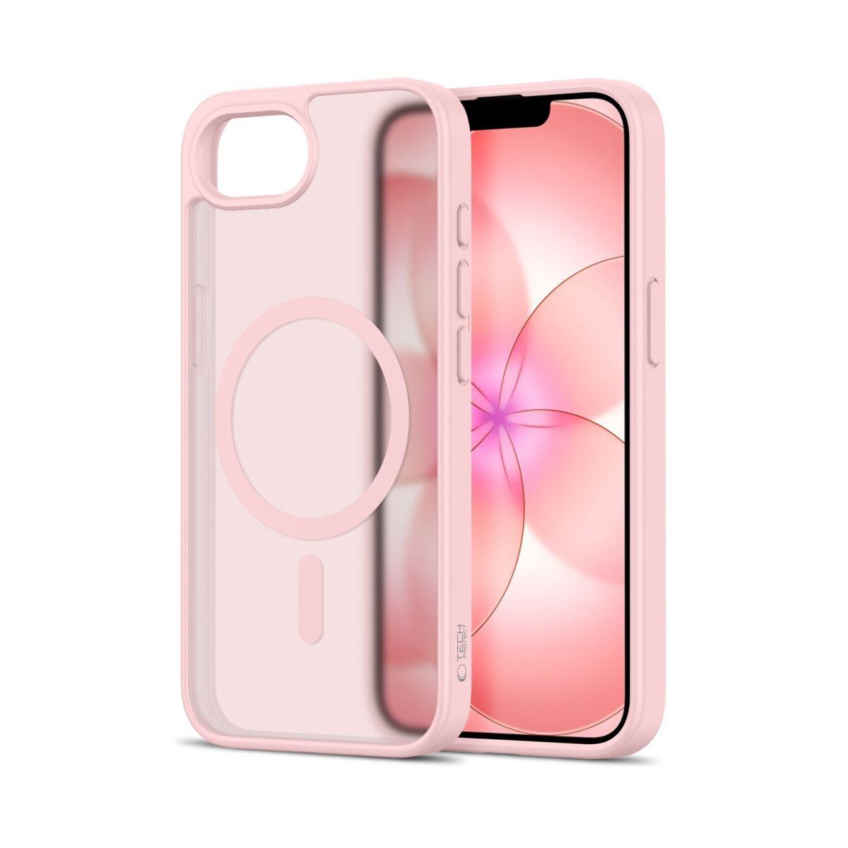 Hurtel Handyhülle BasicMag Mag kompatibel mit Apple iPhone 17e Transparent-Rosa, Schlanke Hybrid Hülle mit Magnetring