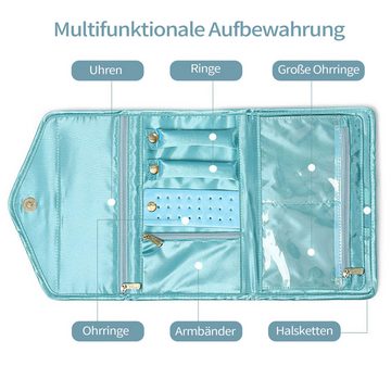 Daisred Schmuckablage Schmuck Organizer Tasche, Ohrring Ringe Schmuckaufbewahrung Reise (1 St)