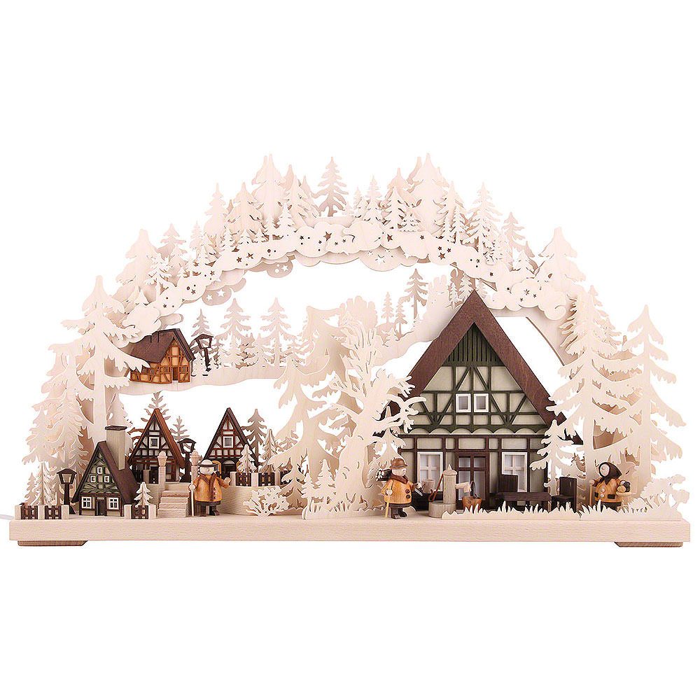 RATAGS Kunsthandwerk Schwibbogen Schwibbogen Dörflein (72x43cm) von RATAGS Holzdesign