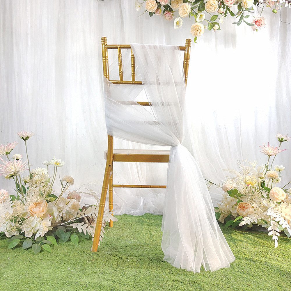 Coonoor Tüllband Weißes Tüll Organza Stoff – Dekoratives Tüll Band, Stuhlde günstig online kaufen