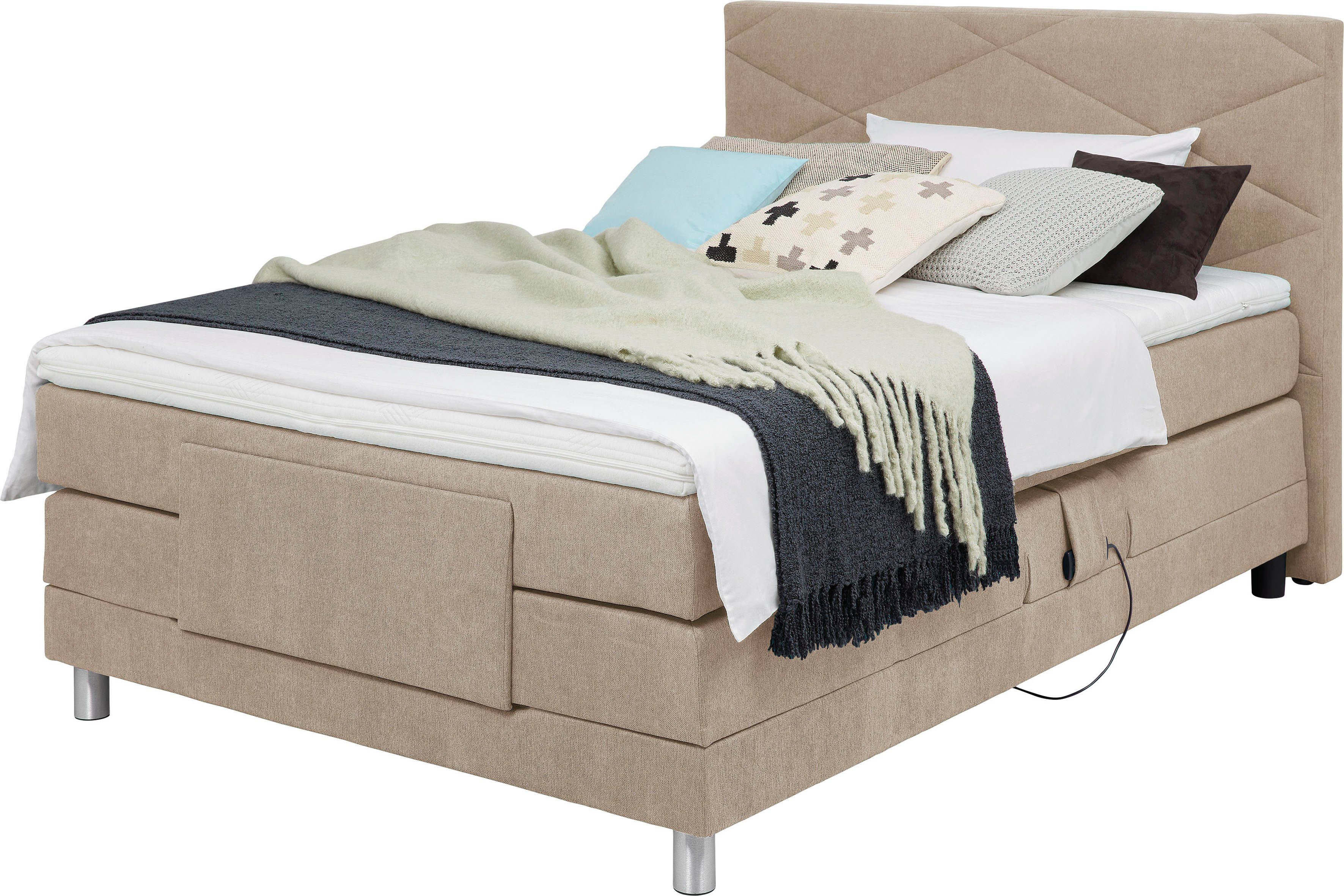 alina Boxspringbett Tabea, inklusive Matratze und Topper, in verschiedenen Größen und Härtegraden