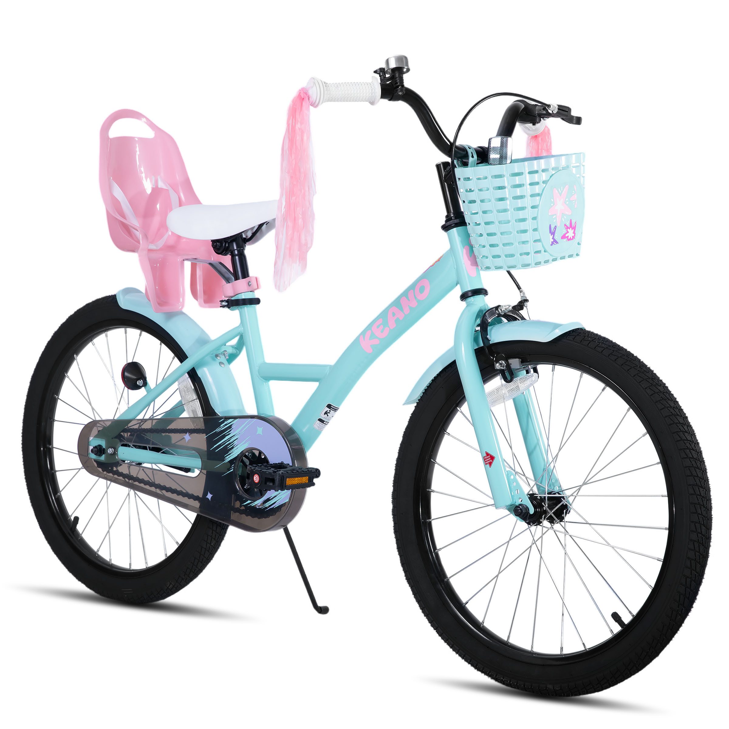 JOYSTAR Kinderfahrrad Mädchenfahrrad 14/16/18/20 Zoll mit Hochkarbonstahlrahmen, mit Puppensitz und Korb,Stützräder, Luftschlangen, Schutzblechen