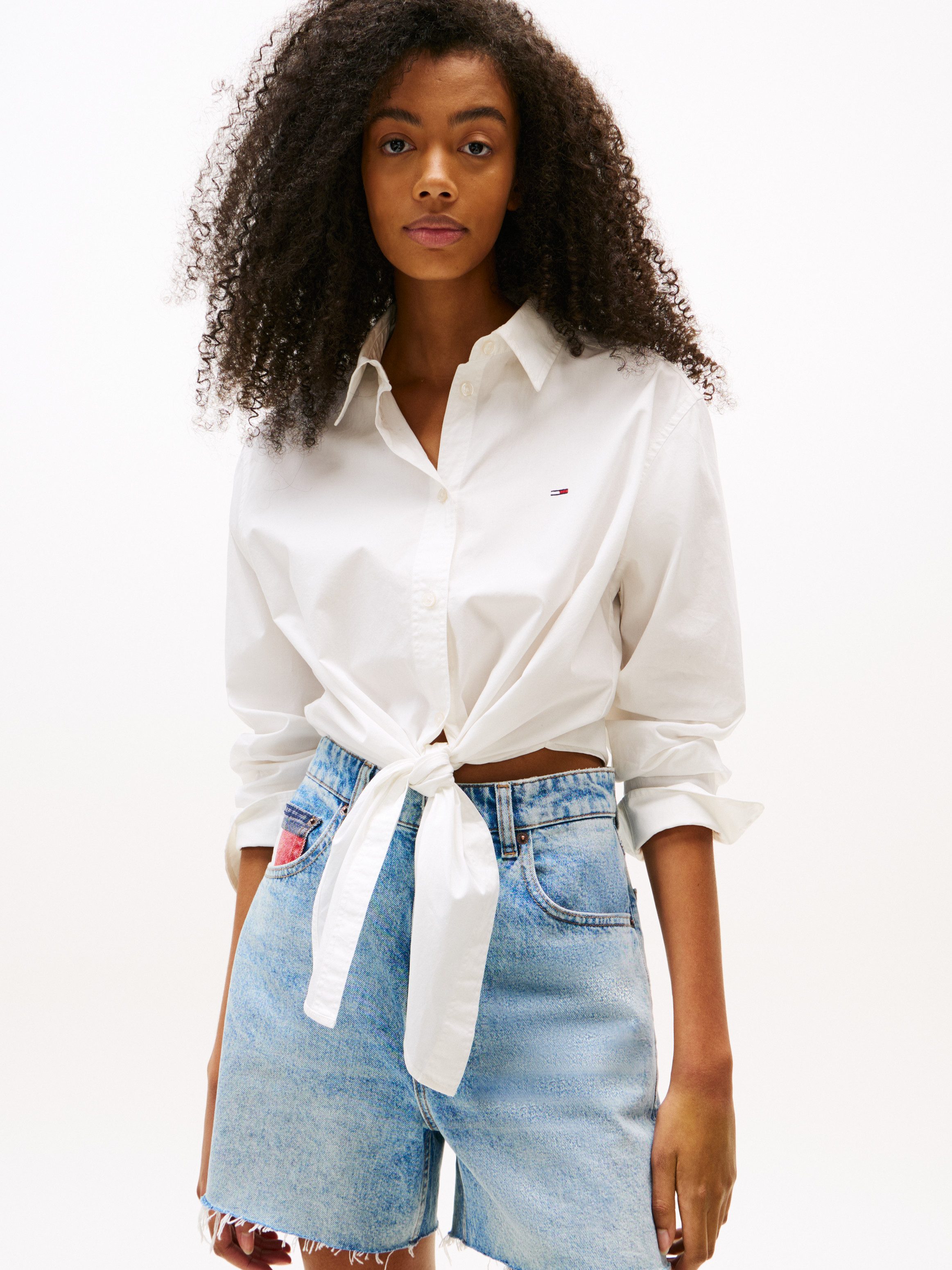 Tommy Jeans Langarmbluse TJW LS TIE FRONT SHIRT günstig online kaufen